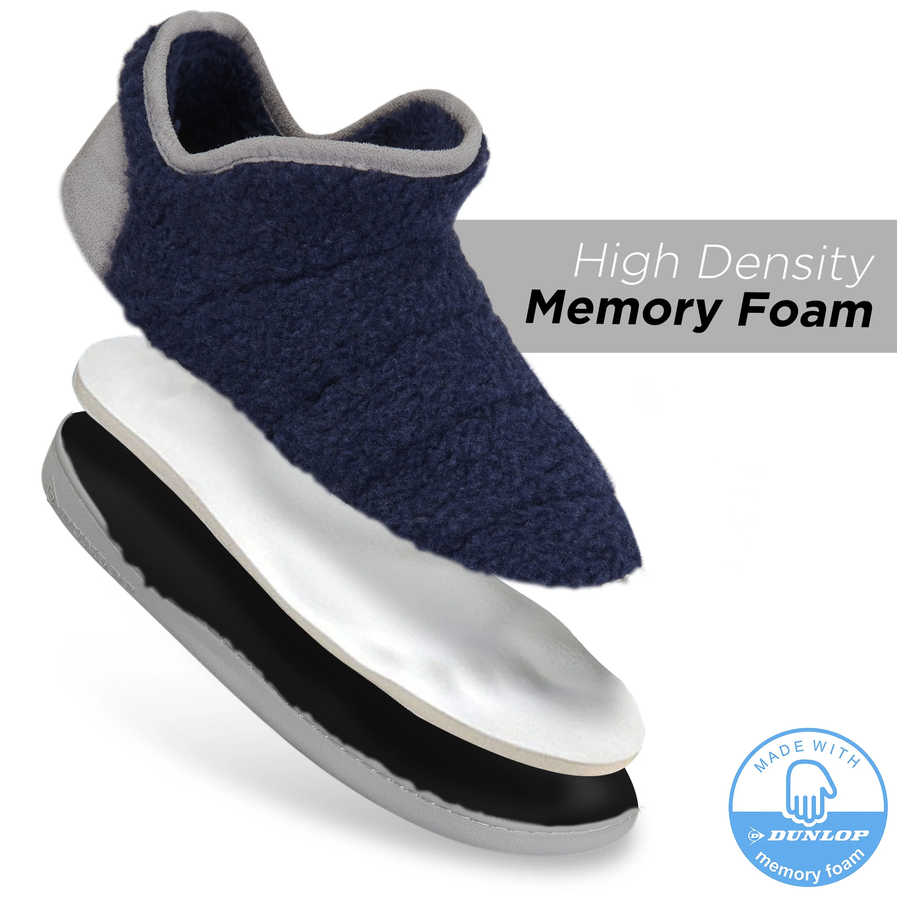 Dunlop Men's Slippers, Memory Foam Boot Slippers with Rubber Sole, Gifts for Men - Image 12