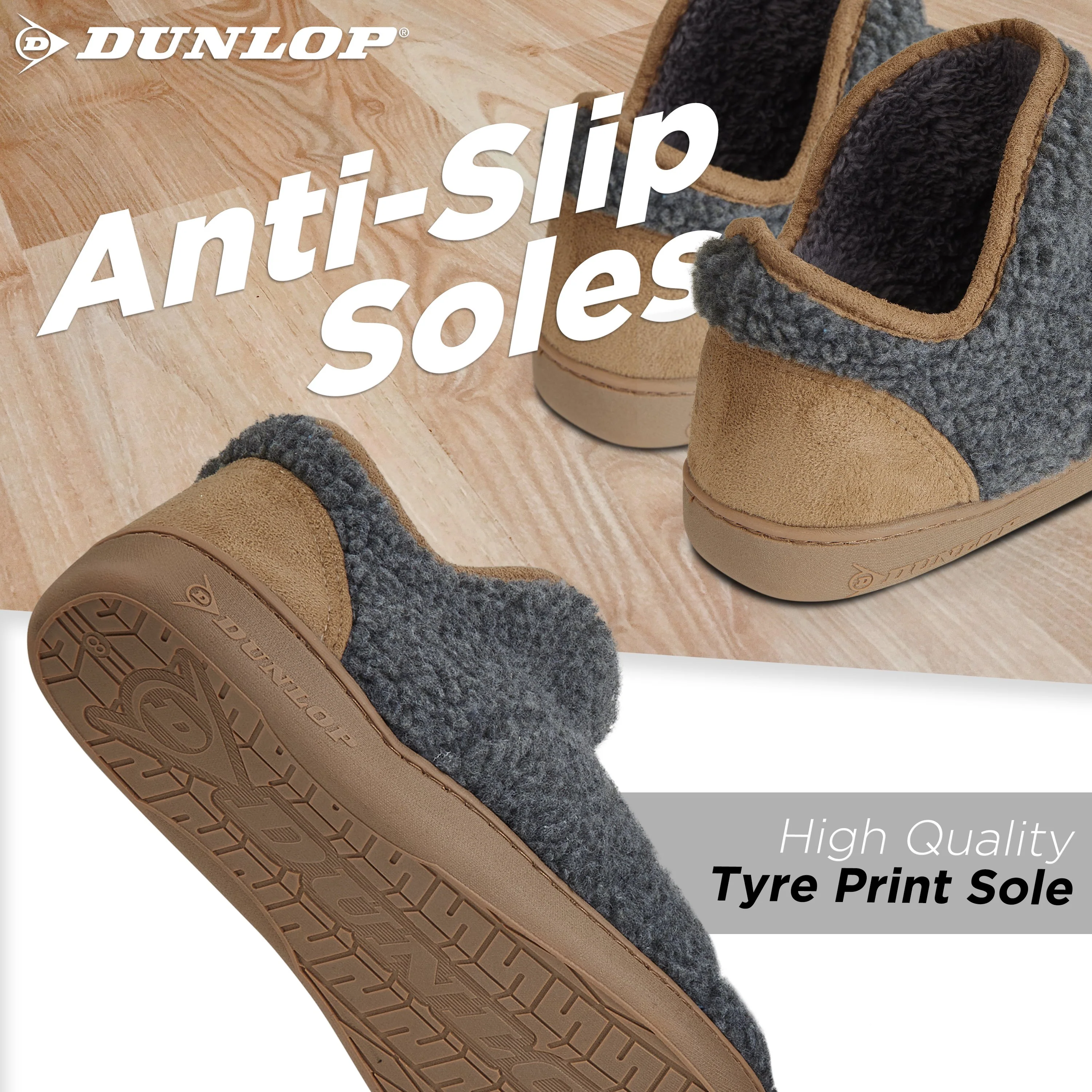 Dunlop Men's Slippers, Memory Foam Boot Slippers with Rubber Sole, Gifts for Men - Image 17