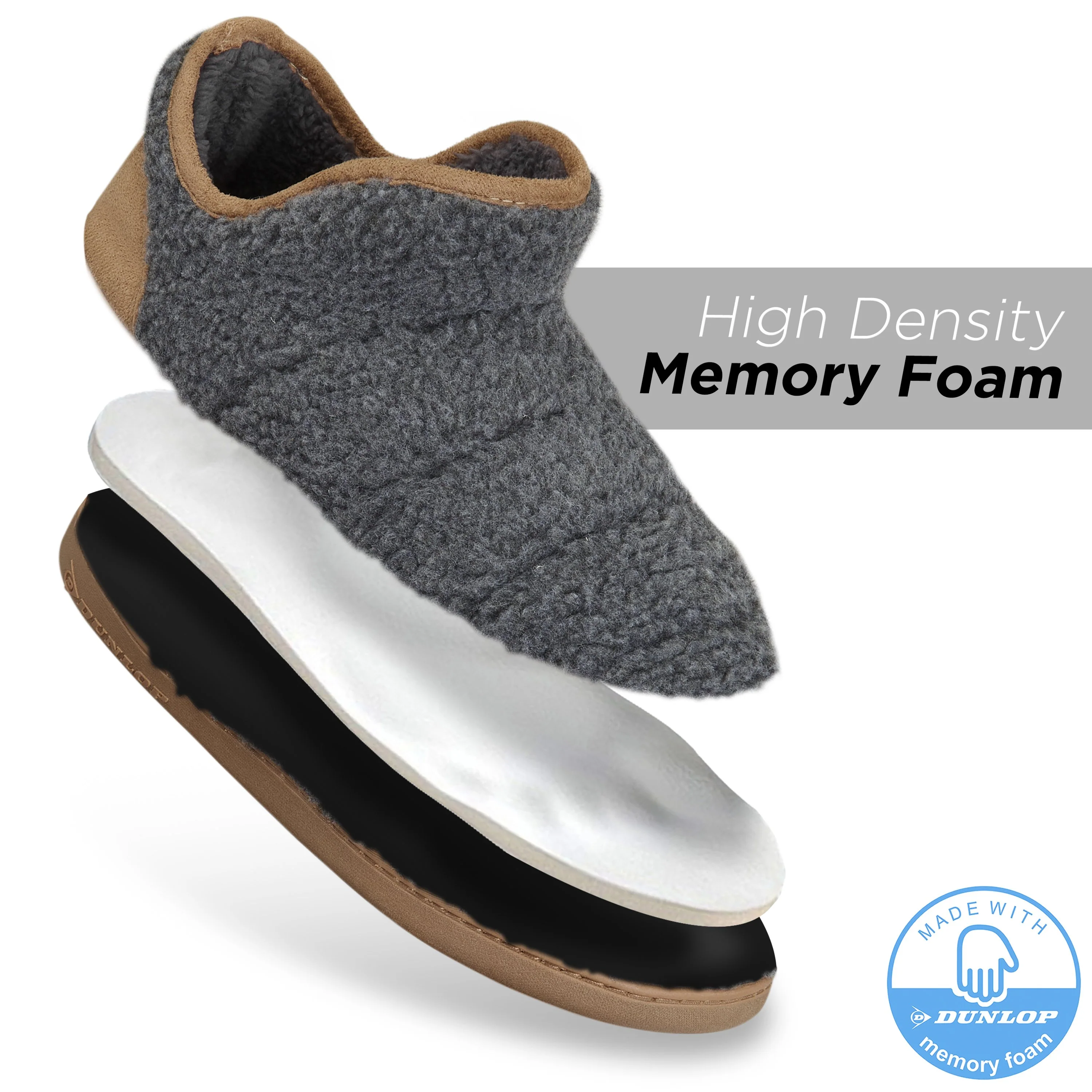 Dunlop Men's Slippers, Memory Foam Boot Slippers with Rubber Sole, Gifts for Men - Image 18