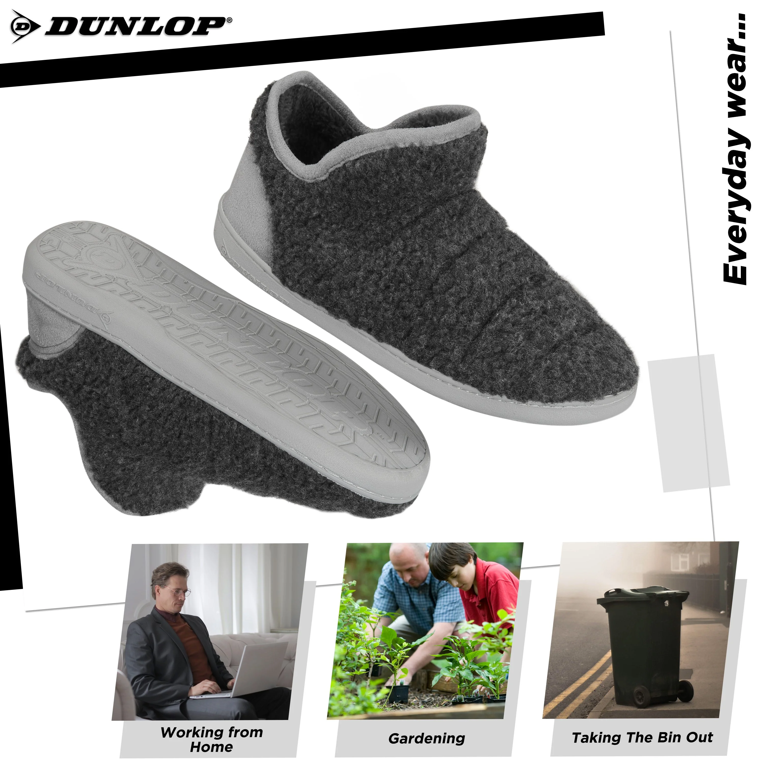 Dunlop Men's Slippers, Memory Foam Boot Slippers with Rubber Sole, Gifts for Men - Image 22