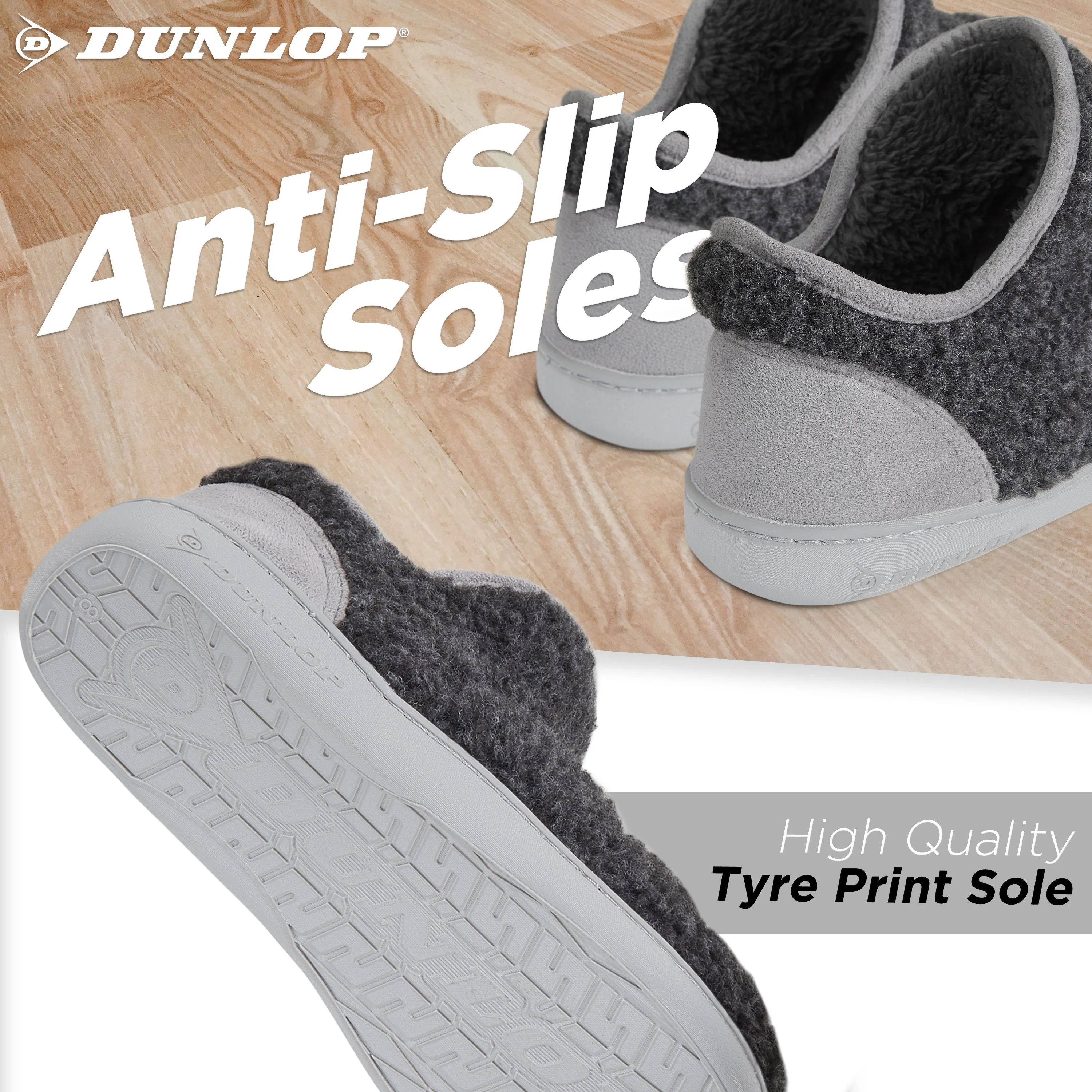 Dunlop Men's Slippers, Memory Foam Boot Slippers with Rubber Sole, Gifts for Men - Image 24