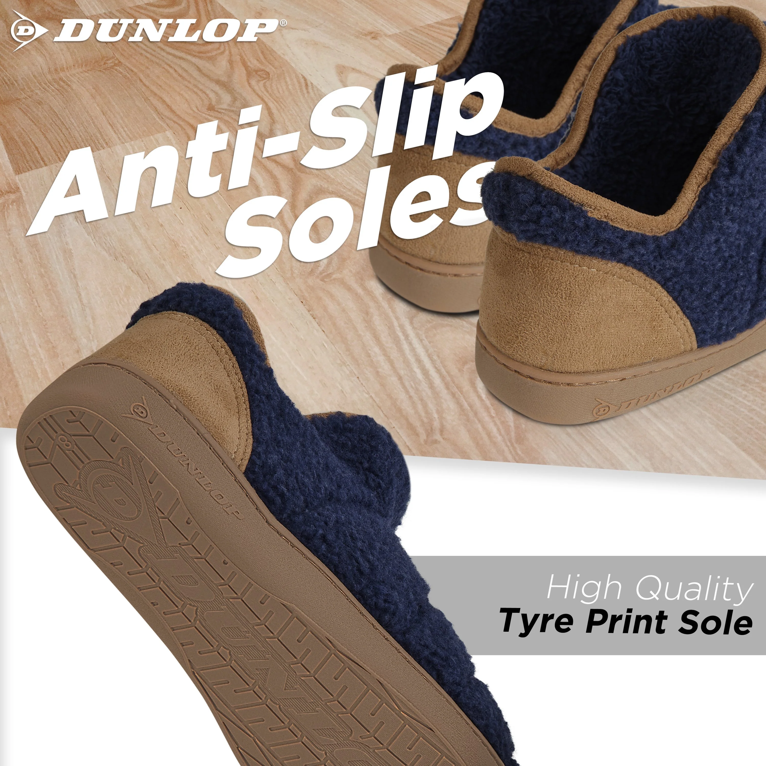 Dunlop Men's Slippers, Memory Foam Boot Slippers with Rubber Sole, Gifts for Men - Image 5