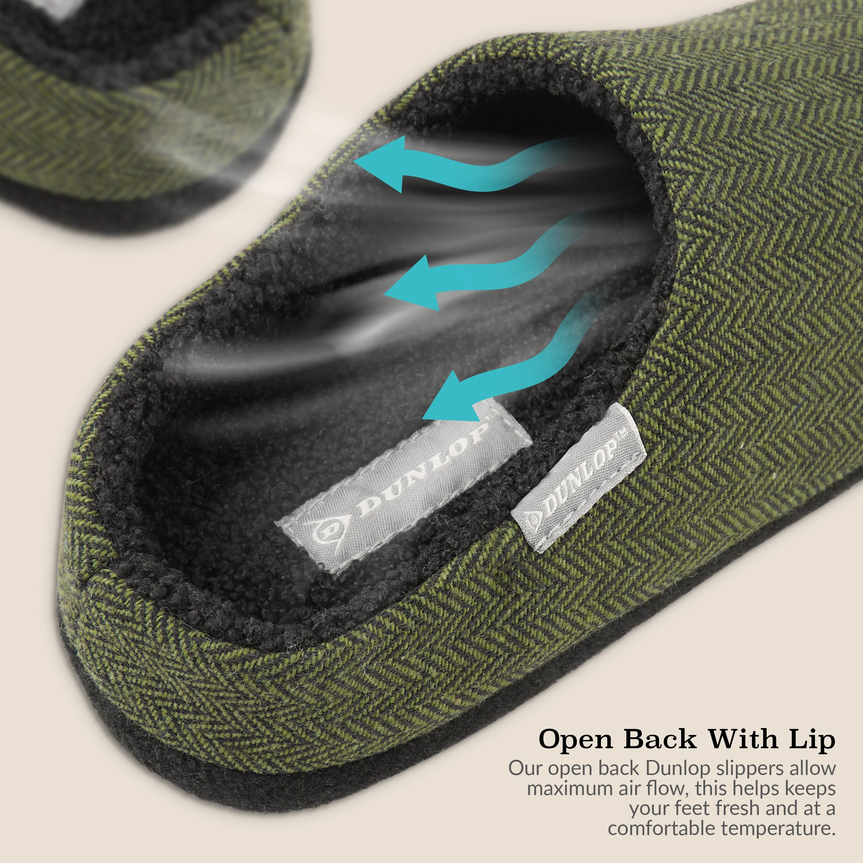 Dunlop Mens Slippers Open Back Memory Foam Fleece Lined Slipper Indoor Outdoor - Image 11