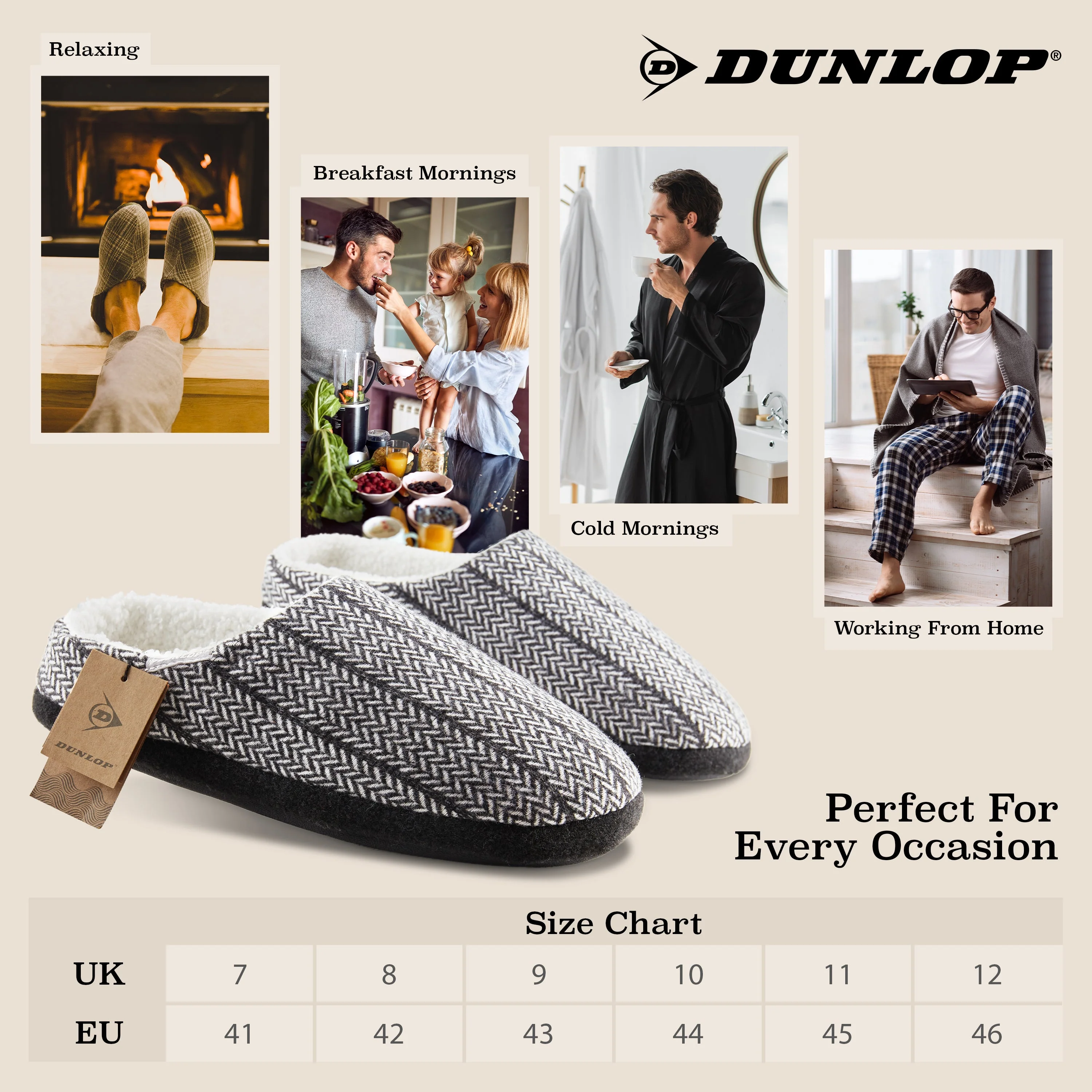 Dunlop Mens Slippers Open Back Memory Foam Fleece Lined Slipper Indoor Outdoor - Image 22