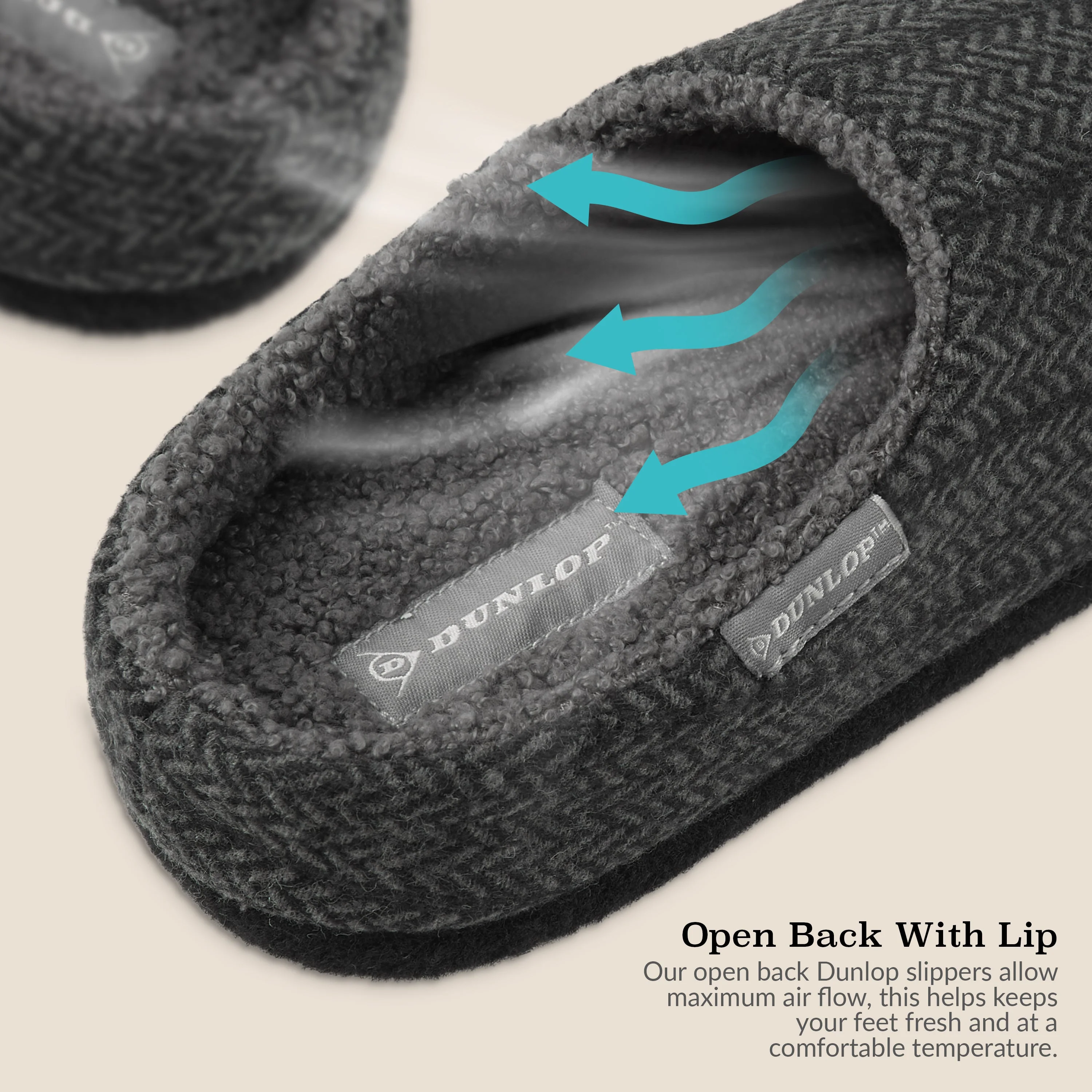 Dunlop Mens Slippers Open Back Memory Foam Fleece Lined Slipper Indoor Outdoor - Image 25