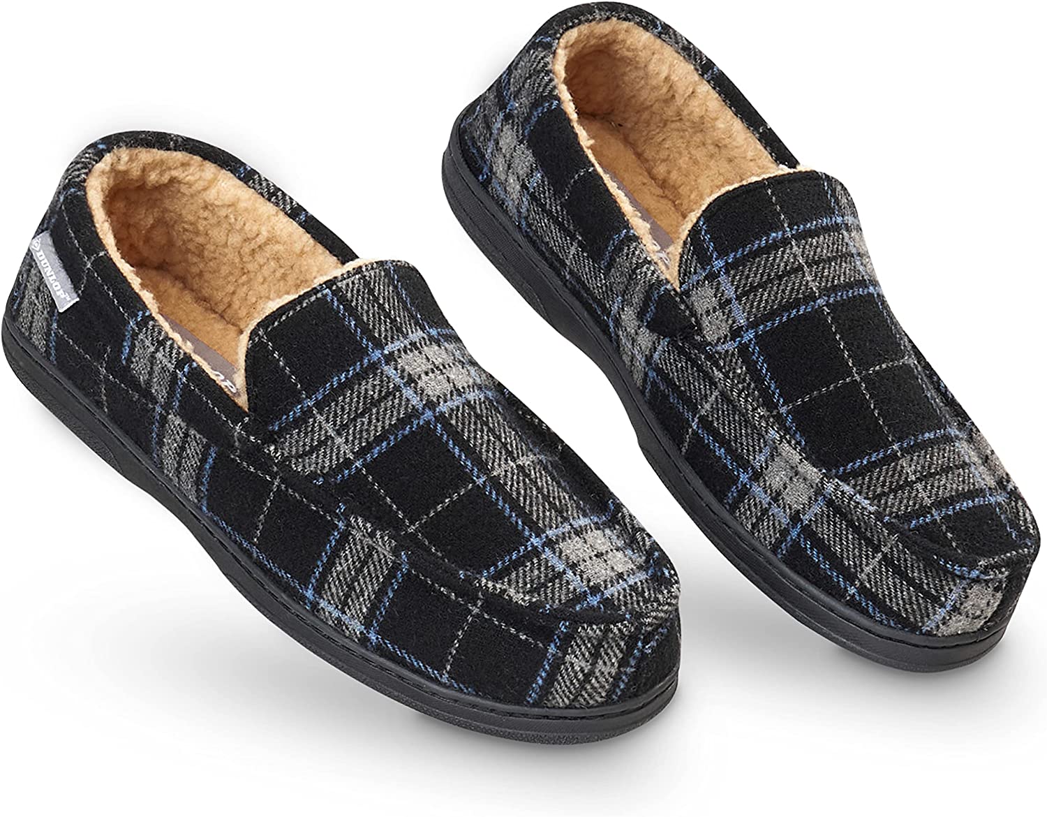 Dunlop Moccasins Loafers Faux Sheepskin Slippers with Rubber Sole for Men - Image 30