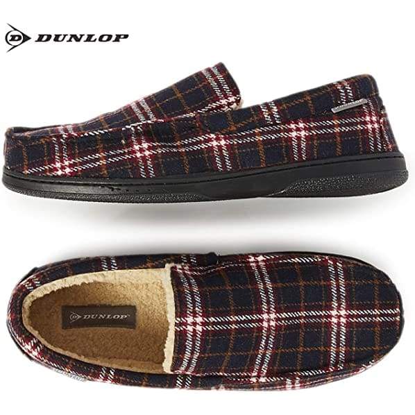 Dunlop Moccasins Loafers Faux Sheepskin Slippers with Rubber Sole for Men - Image 5