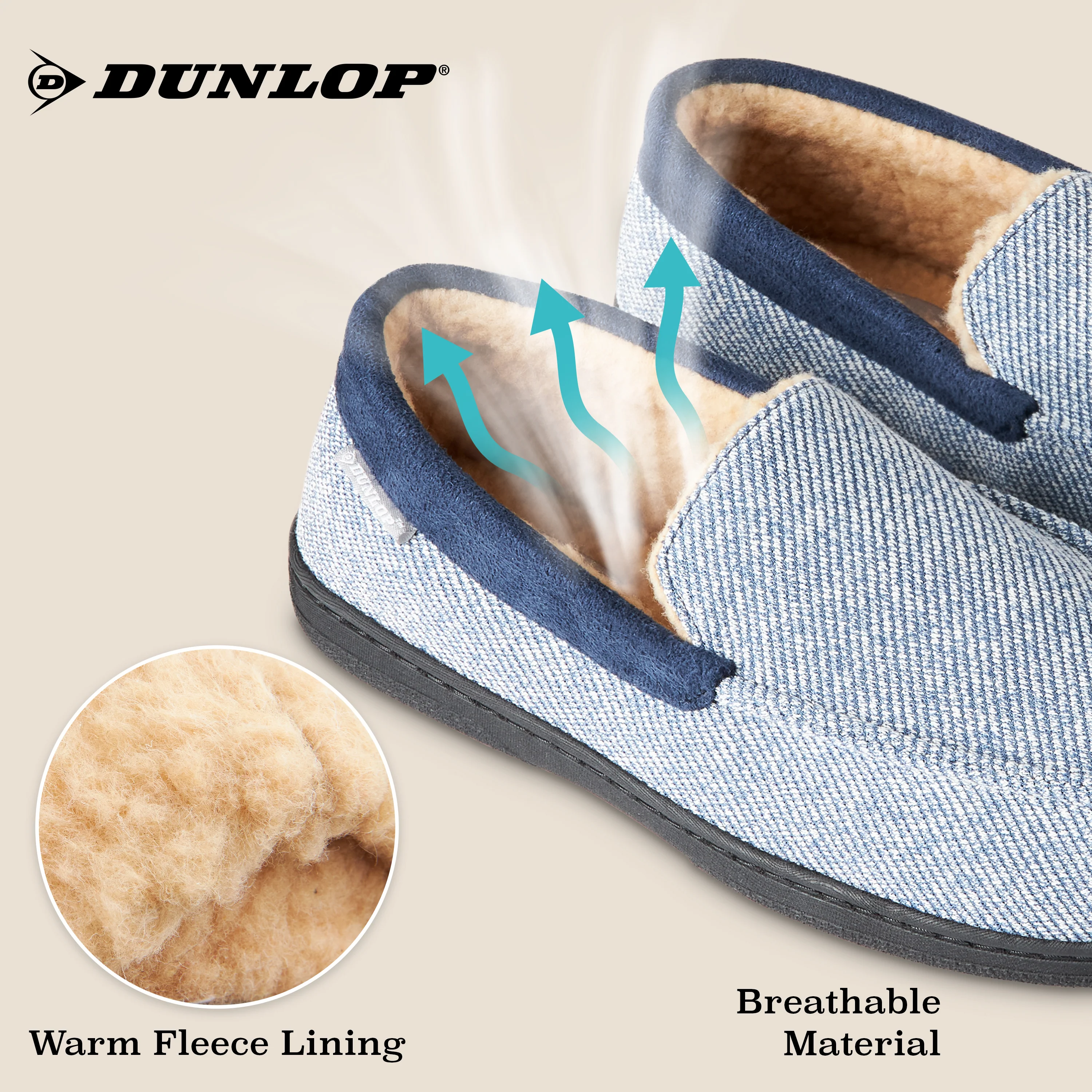Dunlop Moccasins Slippers for Men With Rubber Sole - Image 4