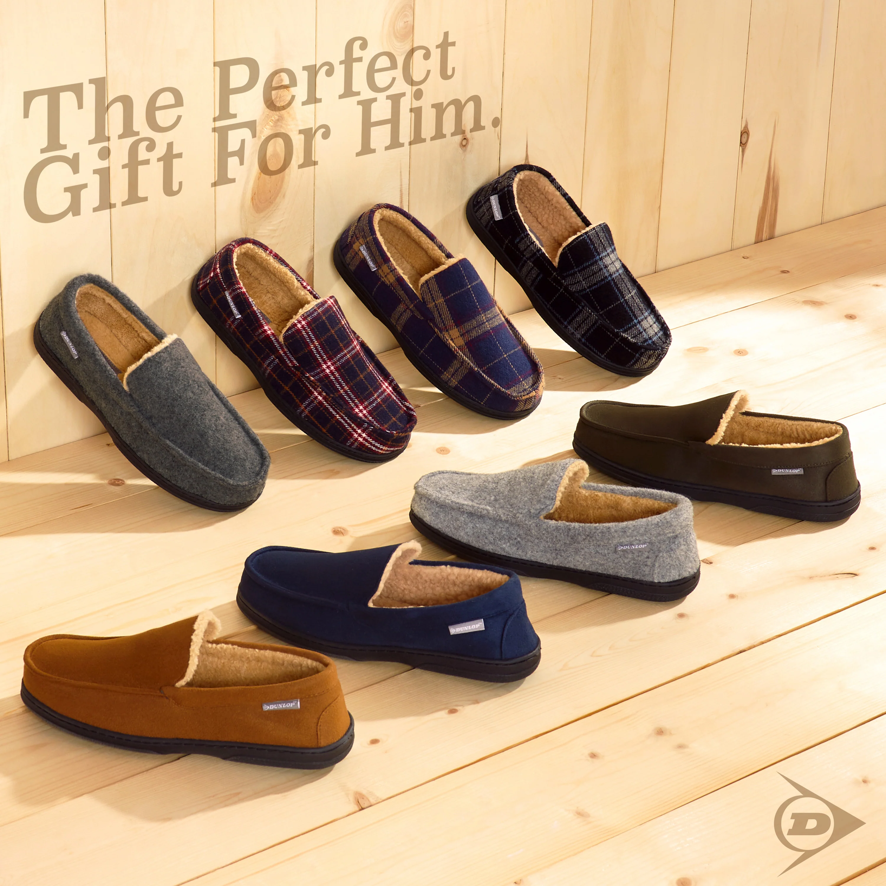 DUNLOP Moccasins Slippers Men Loafers Faux Fur Slippers Rubber Sole Memory Foam - Image 4