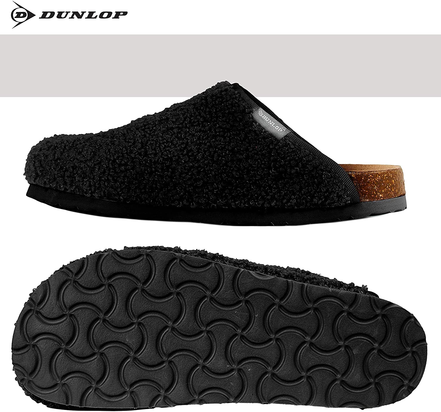DUNLOP Slippers Warm Fuzzy Slip On Clog Slippers Comfy Mule House Shoes - Womens - Image 6