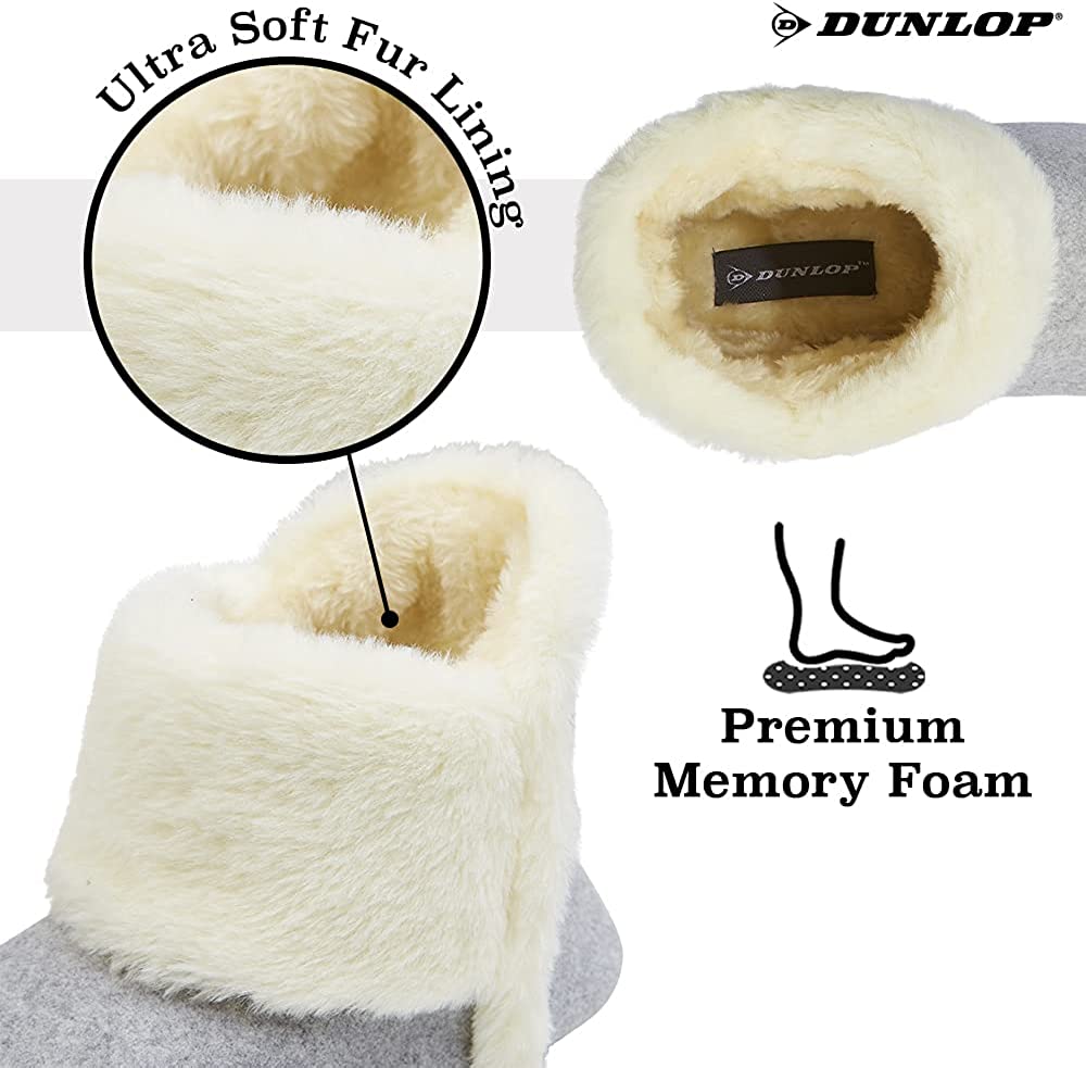 Dunlop Women's Slippers, Fluffy Slipper Boots with Memory Foam Insoles - Image 14