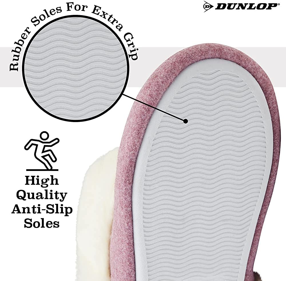 Dunlop Women's Slippers, Fluffy Slipper Boots with Memory Foam Insoles - Image 20
