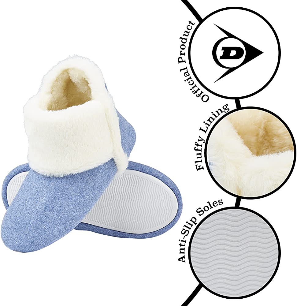Dunlop Women's Slippers, Fluffy Slipper Boots with Memory Foam Insoles - Image 24