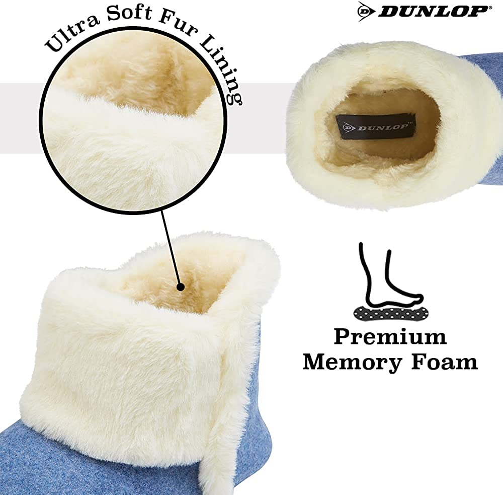 Dunlop Women's Slippers, Fluffy Slipper Boots with Memory Foam Insoles - Image 28