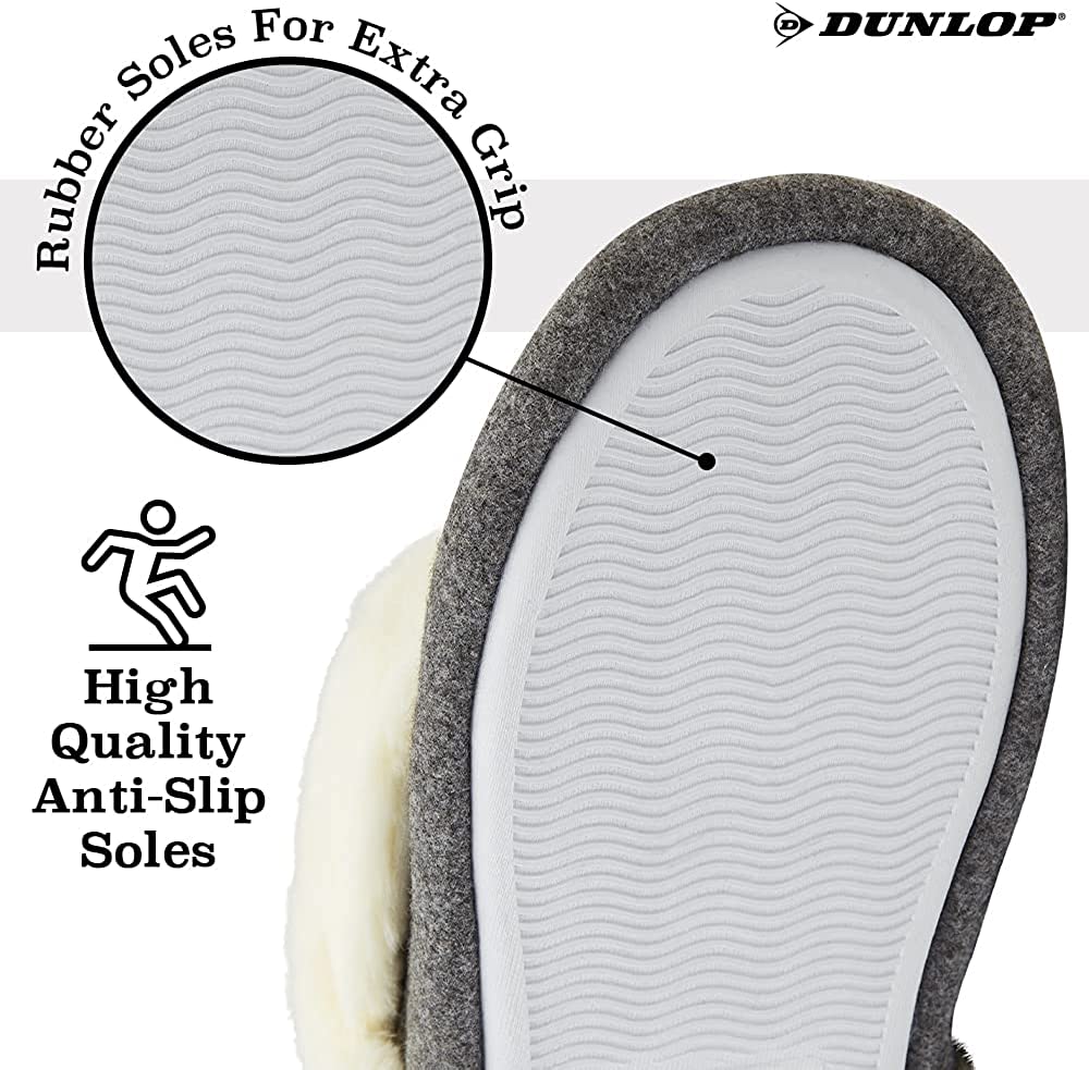 Dunlop Women's Slippers, Fluffy Slipper Boots with Memory Foam Insoles - Image 6