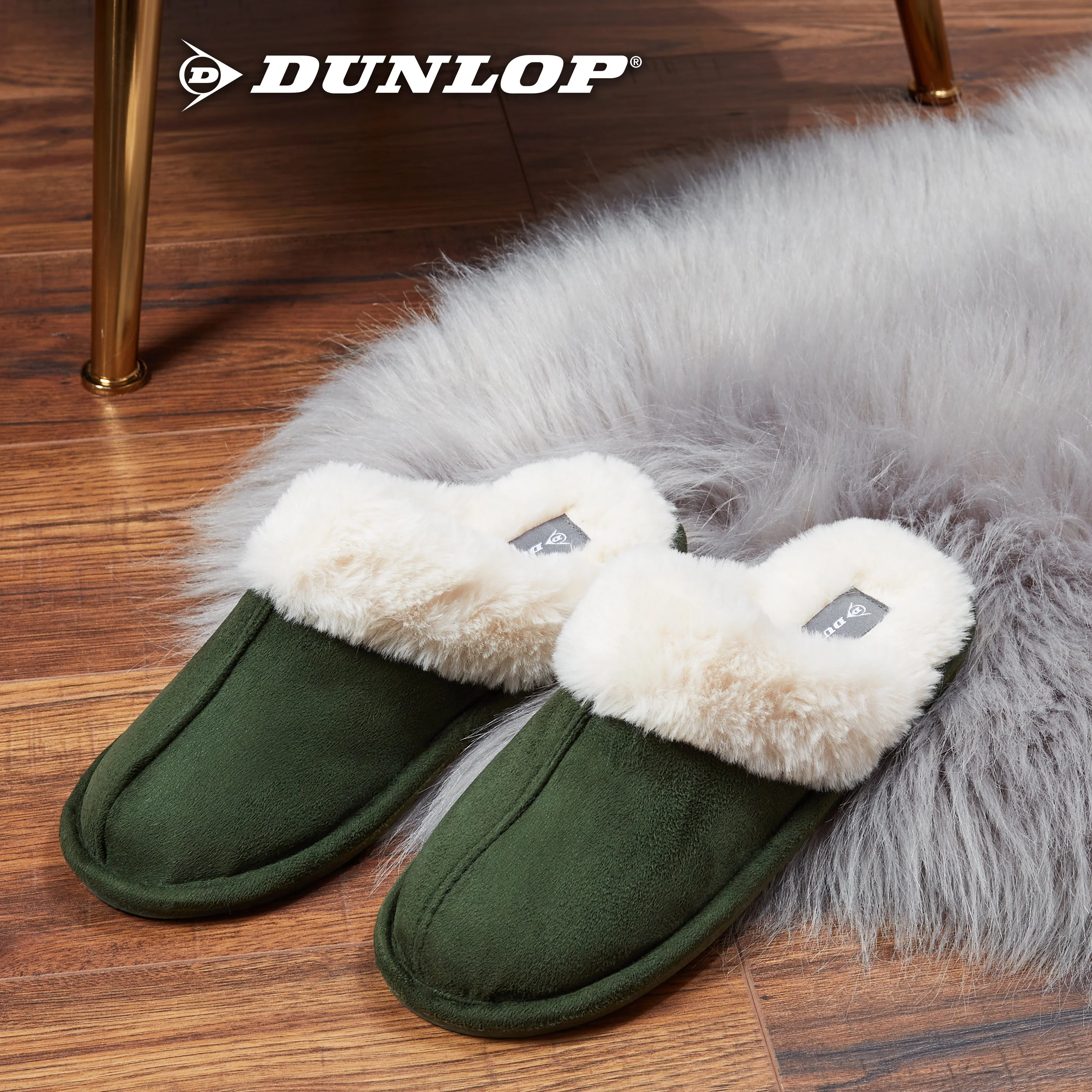 Dunlop Womens Slippers, Memory Foam Fluffy Slip On House Shoes - Image 14