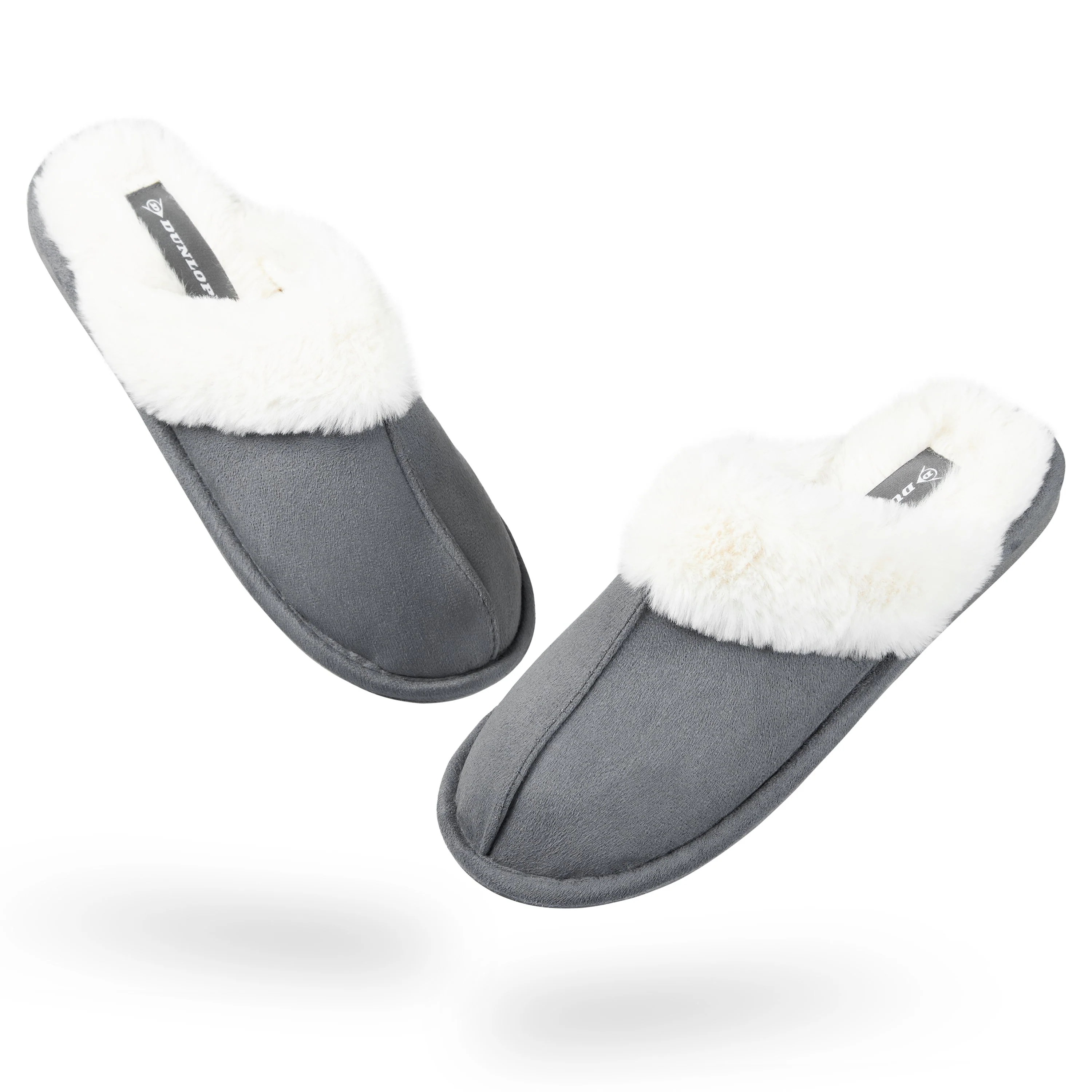 Dunlop Womens Slippers, Memory Foam Fluffy Slip On House Shoes - Image 19