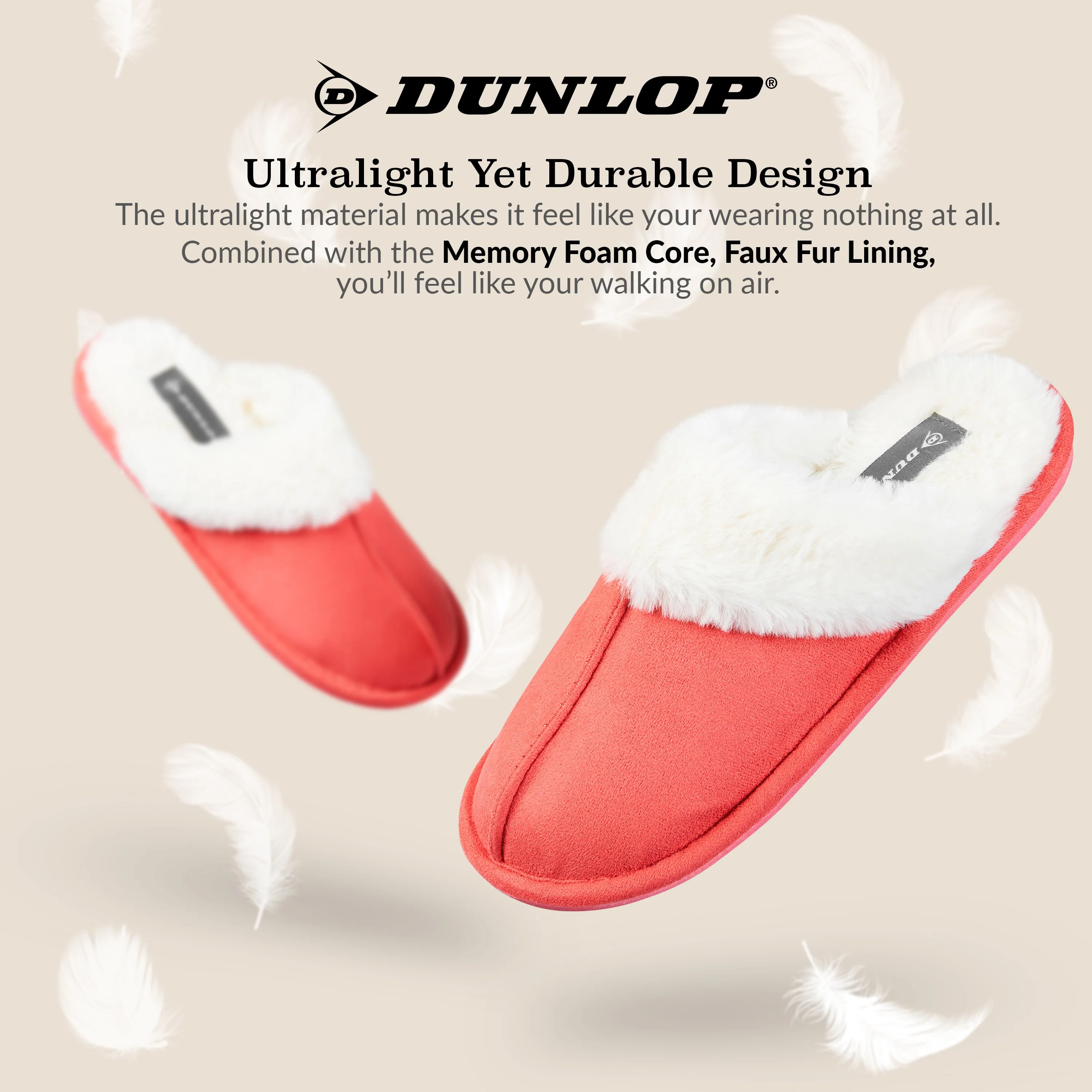 Dunlop Womens Slippers, Memory Foam Fluffy Slip On House Shoes - Image 30