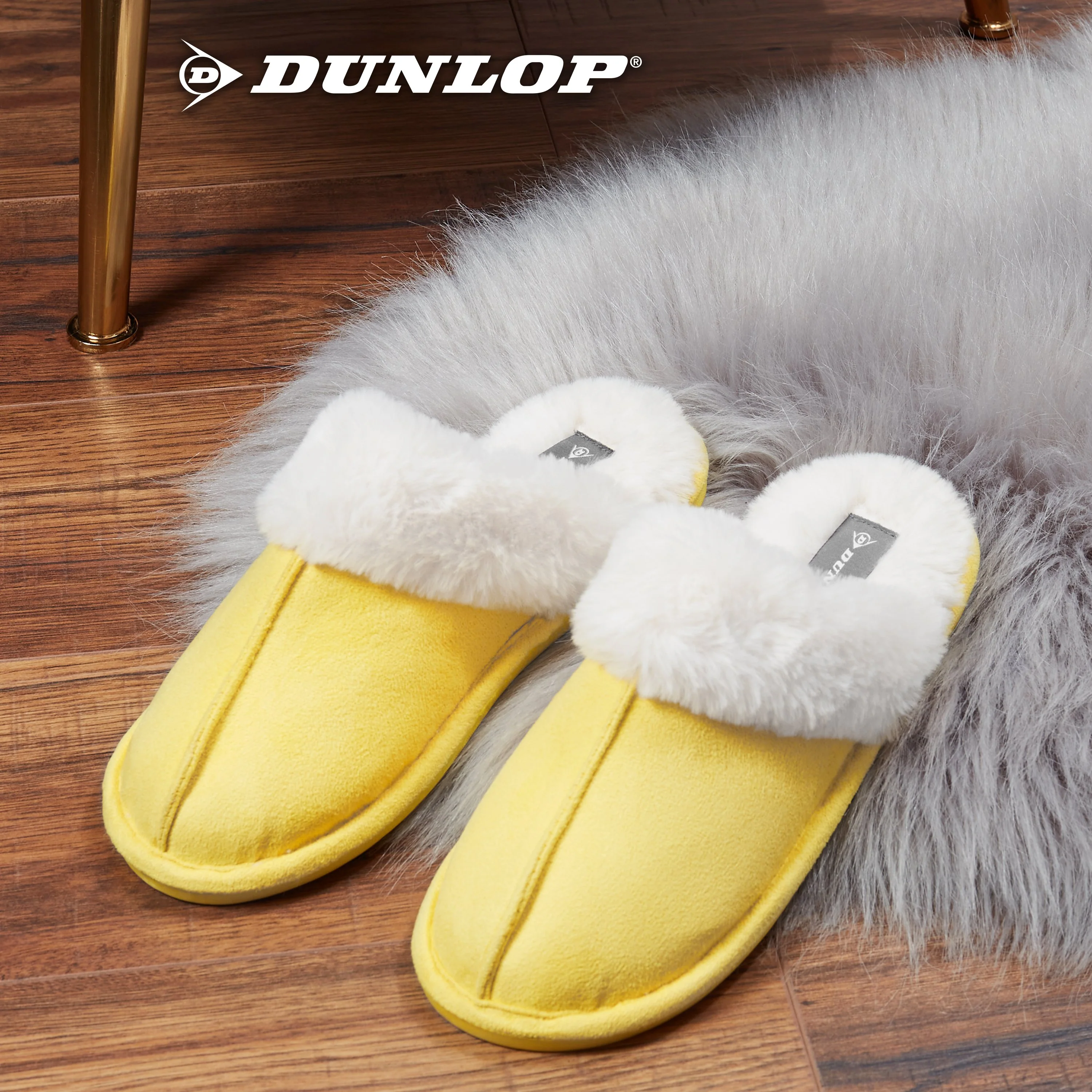Dunlop Womens Slippers, Memory Foam Fluffy Slip On House Shoes - Image 4