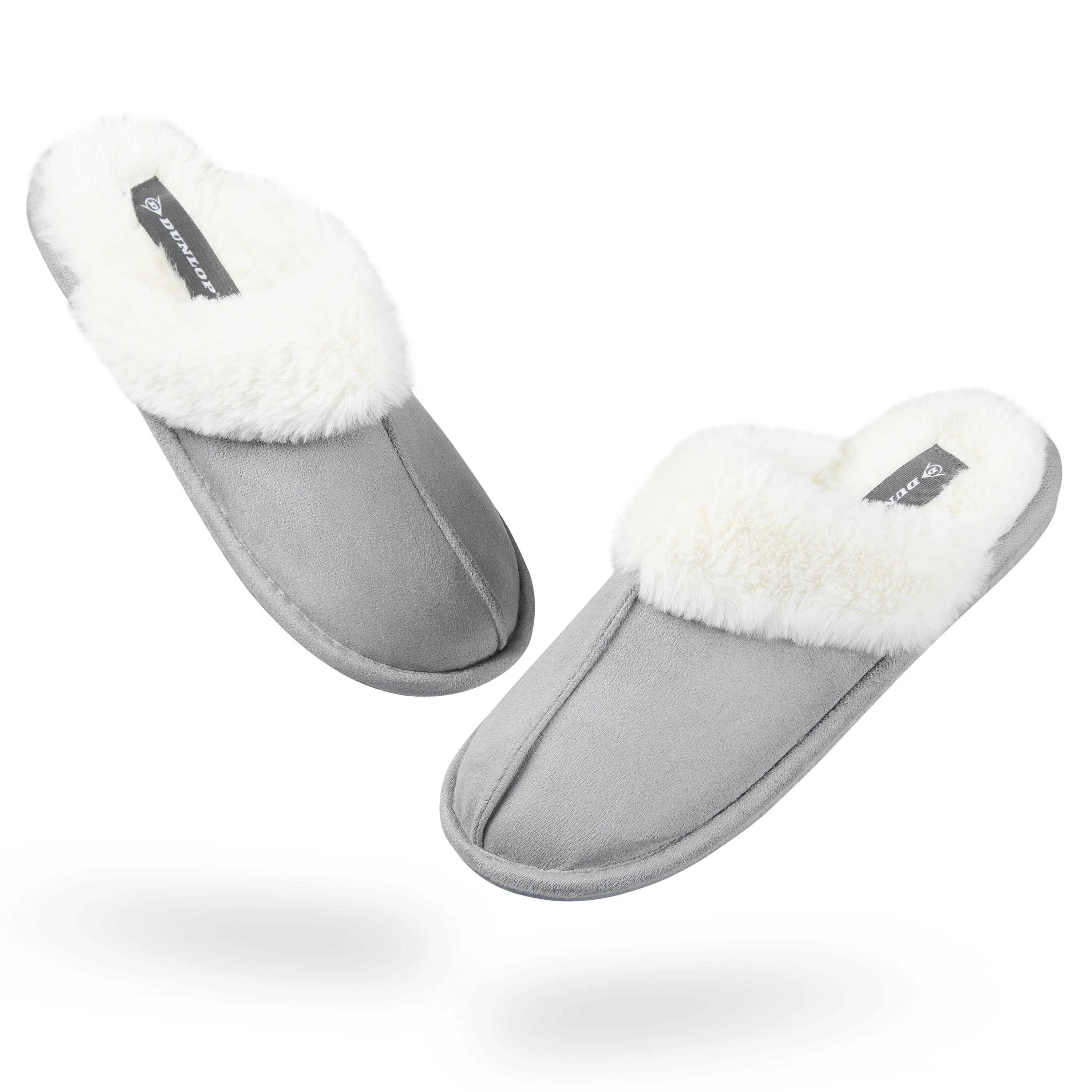 Dunlop Womens Slippers, Memory Foam Fluffy Slip On House Shoes - Image 47