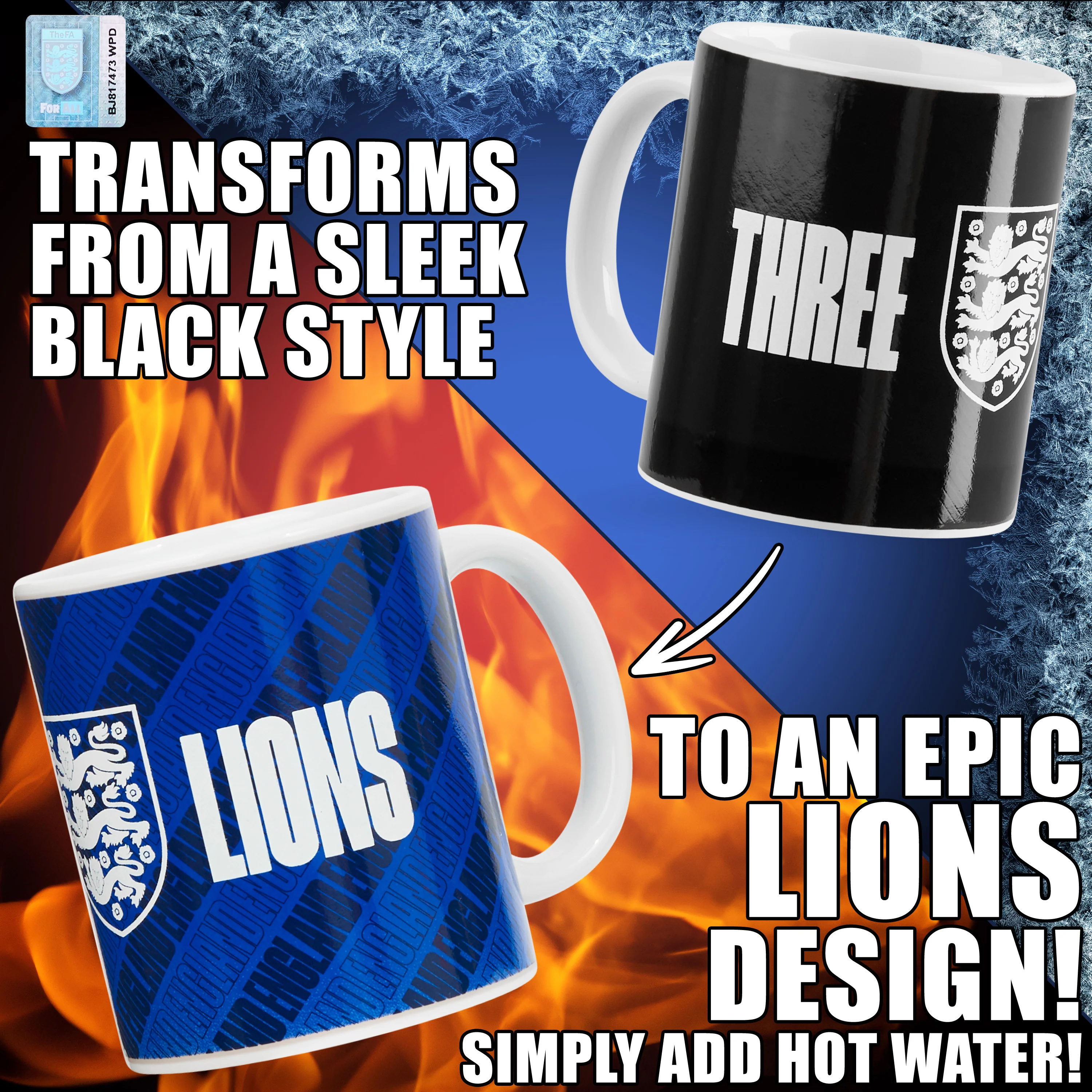 England FA Coffee Mug, 320ml Ceramic Heat Colour Changing Mug Supporters' Gear - Football Gifts - Image 4