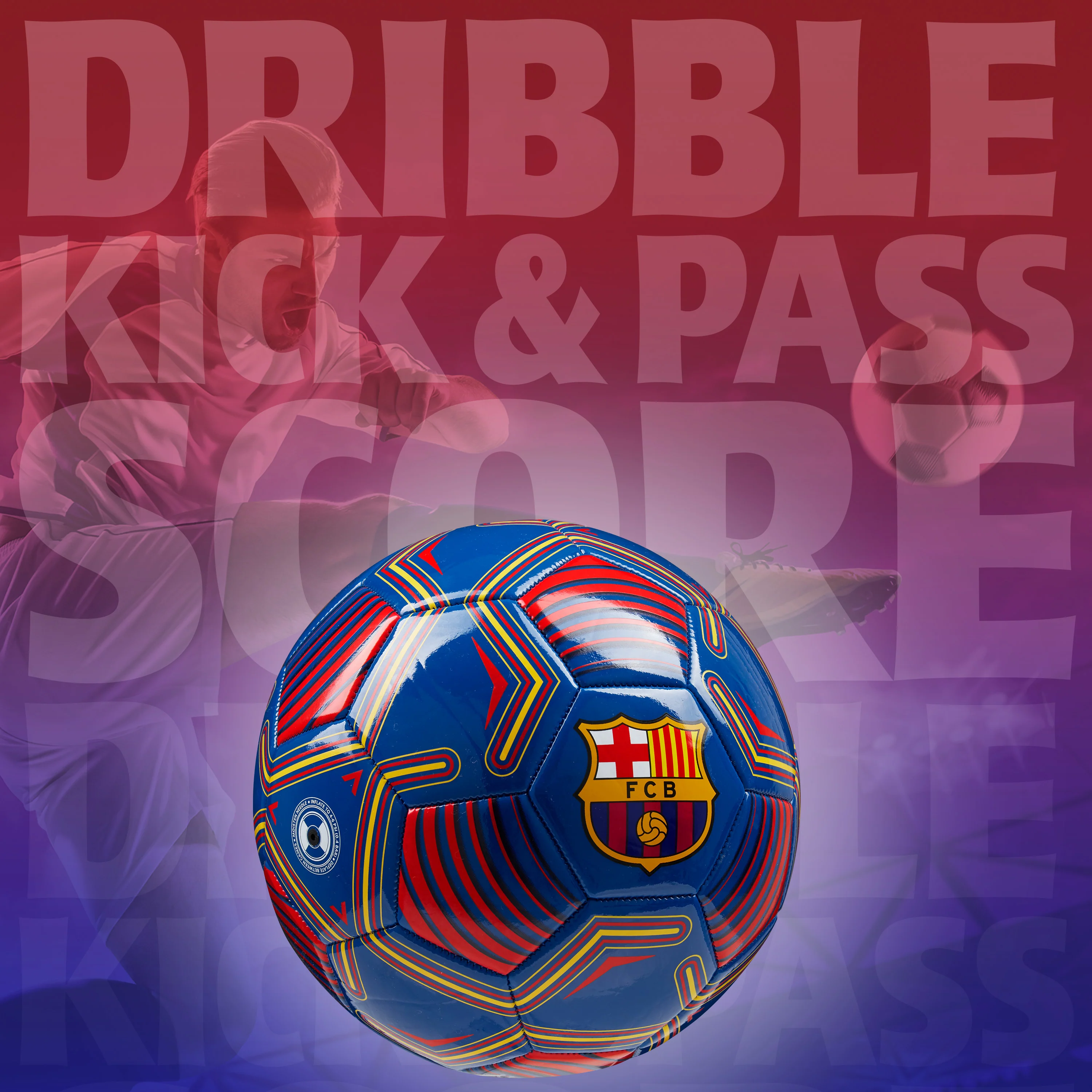 FC Barcelona Football - Soccer Ball for Adults & Teenagers - Size 4 - Image 3