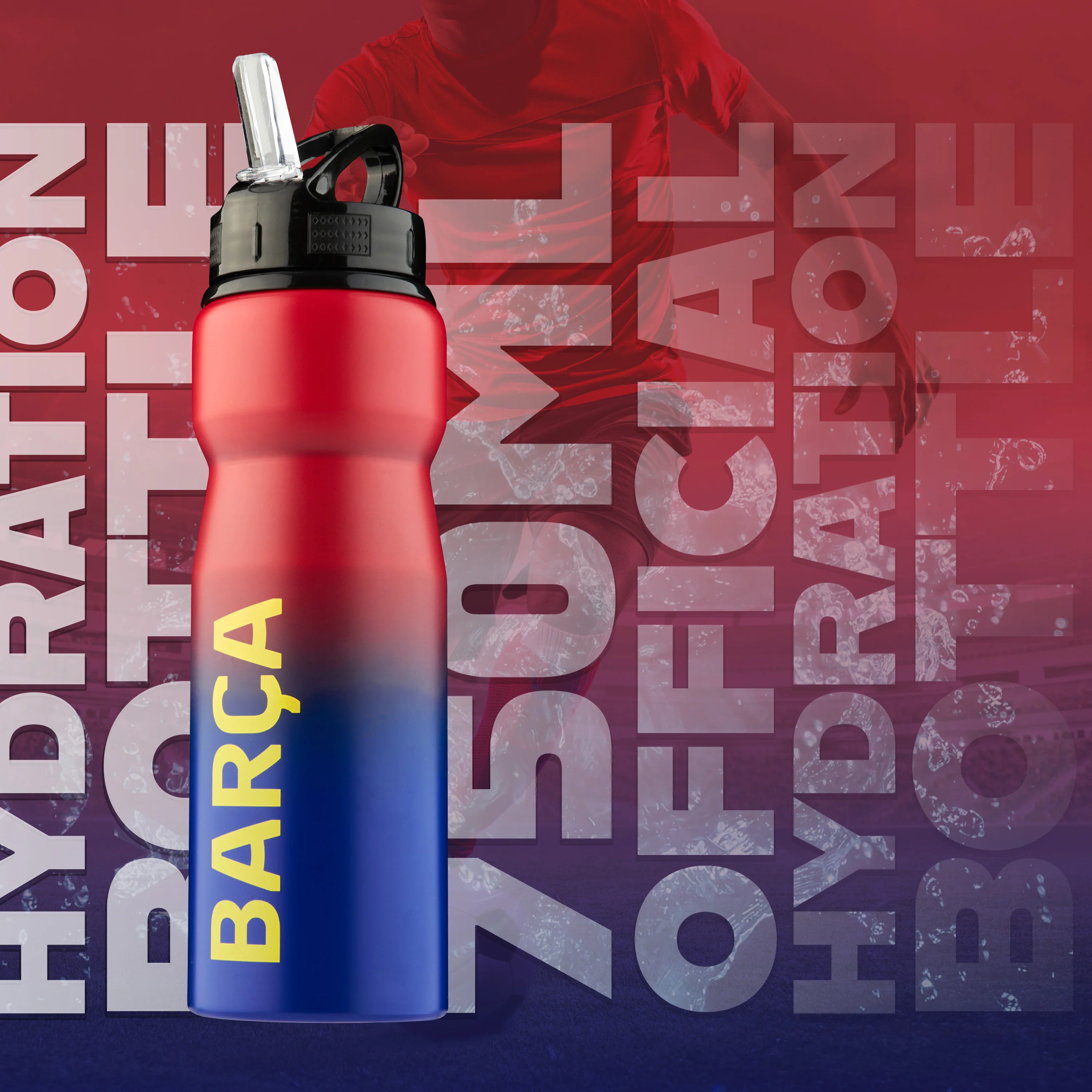FC Barcelona Water Bottle with Straw Metal Water Bottle for Football Fans - Image 3