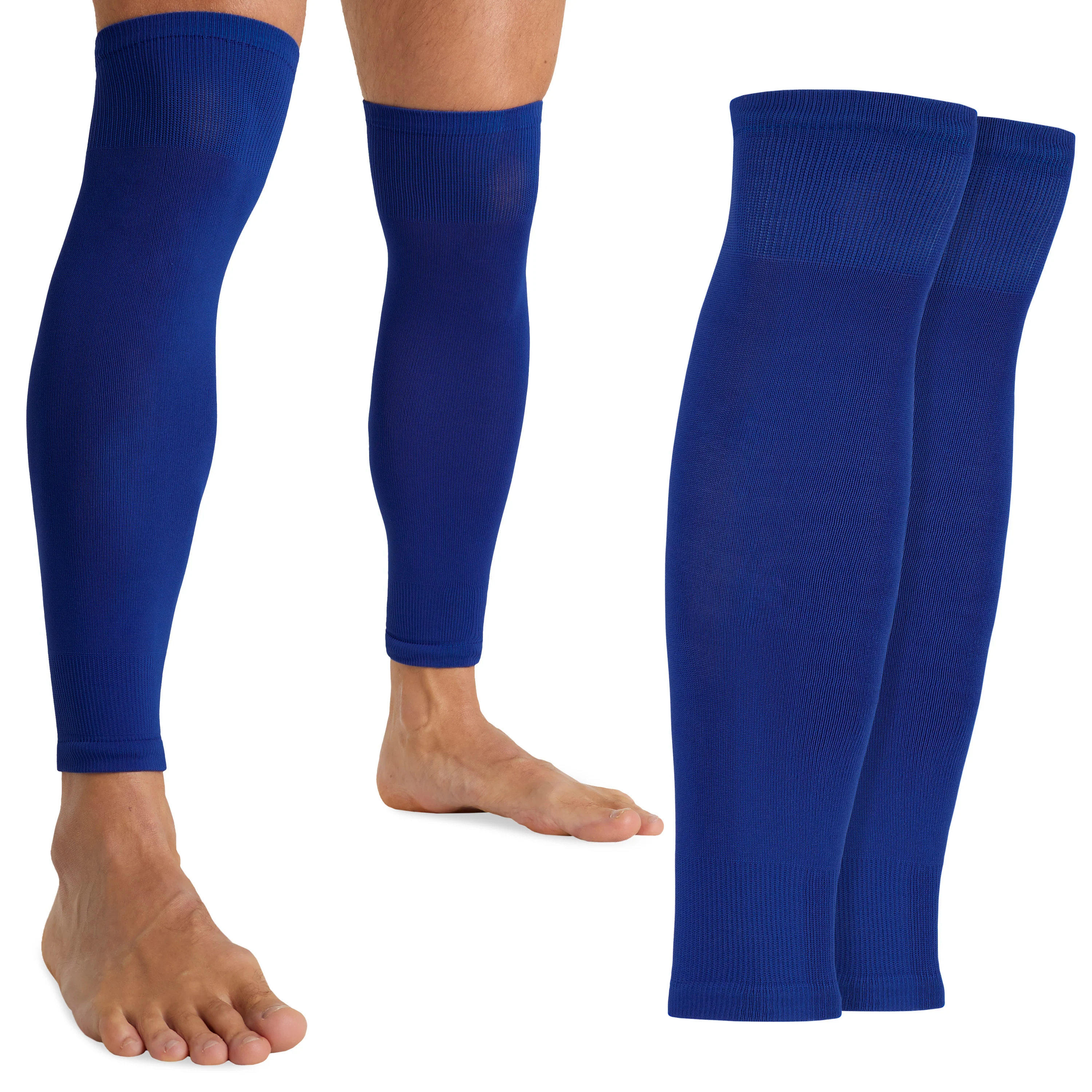 Football Sock Sleeves for Men and Teenagers - Leg Warmers Shin Guard Sleeves - Image 14