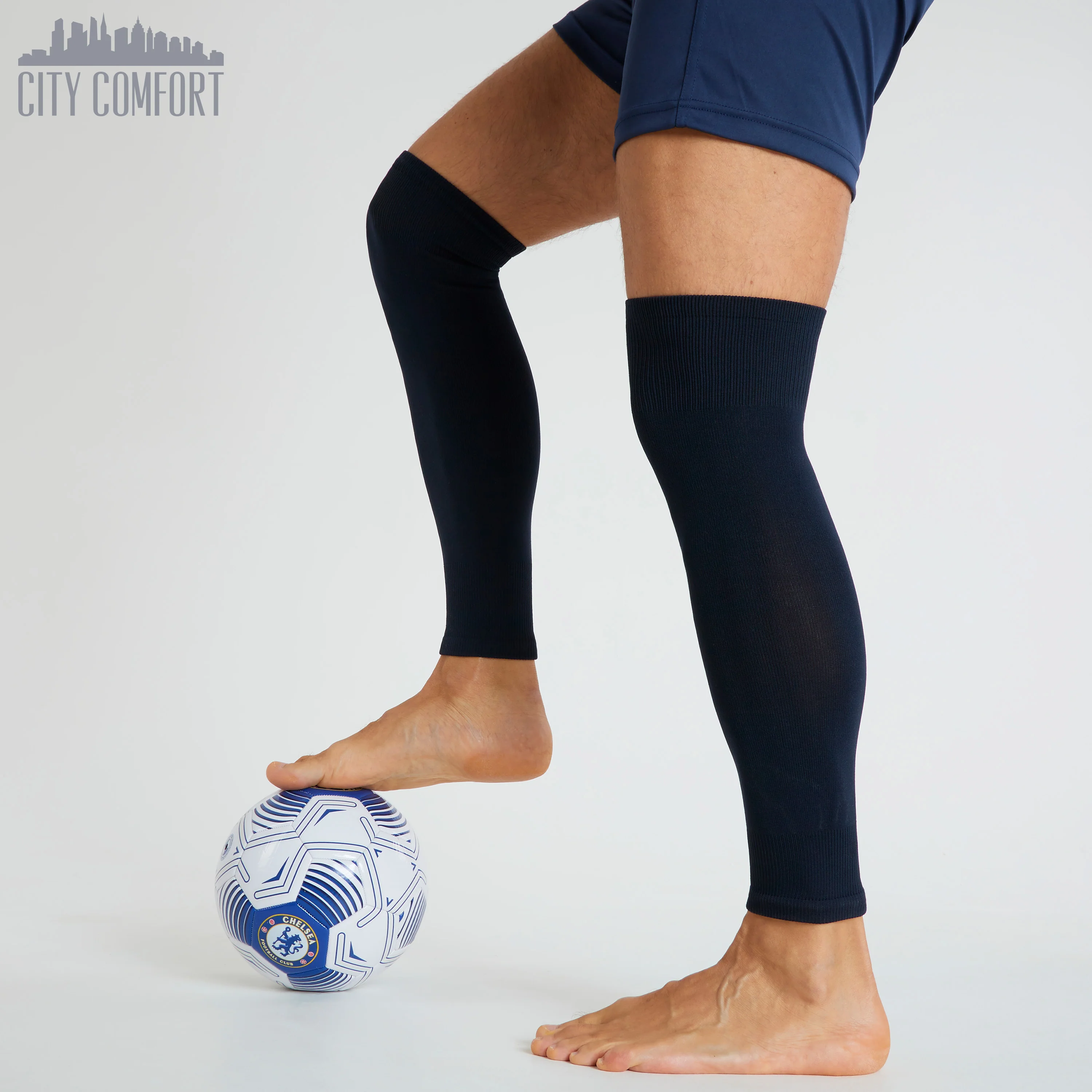 Football Sock Sleeves for Men and Teenagers - Shin Guard Sleeves - Pack of 2 - Image 3