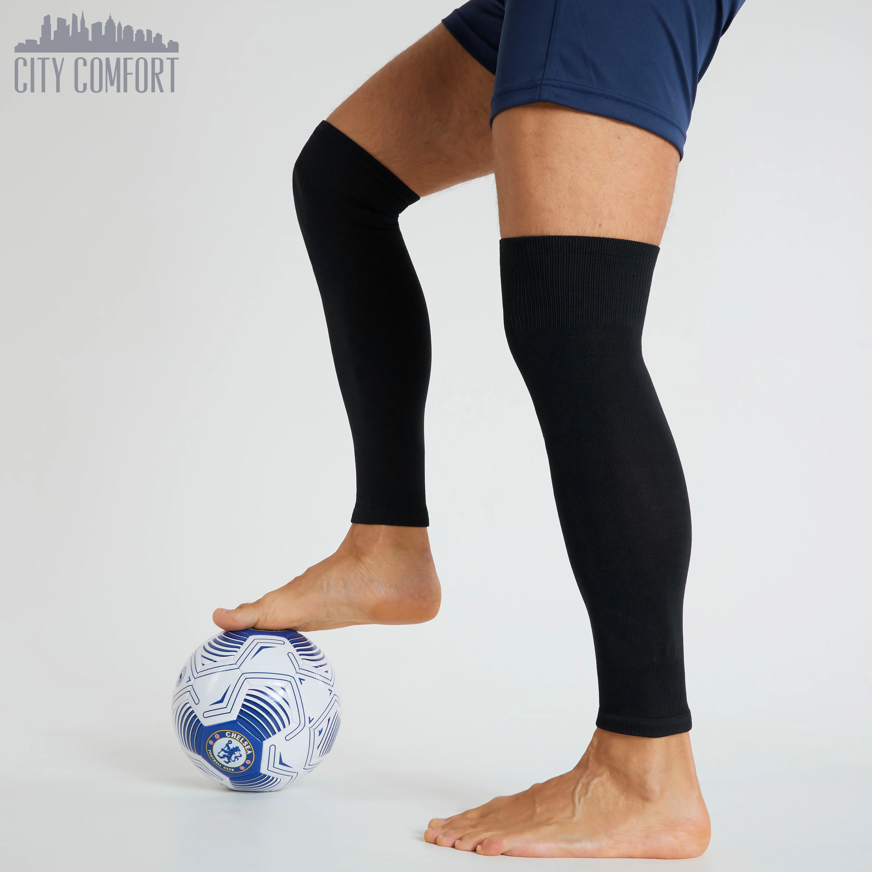 Football Sock Sleeves for Men and Teenagers - Shin Guard Sleeves - Pack of 2 - Image 9