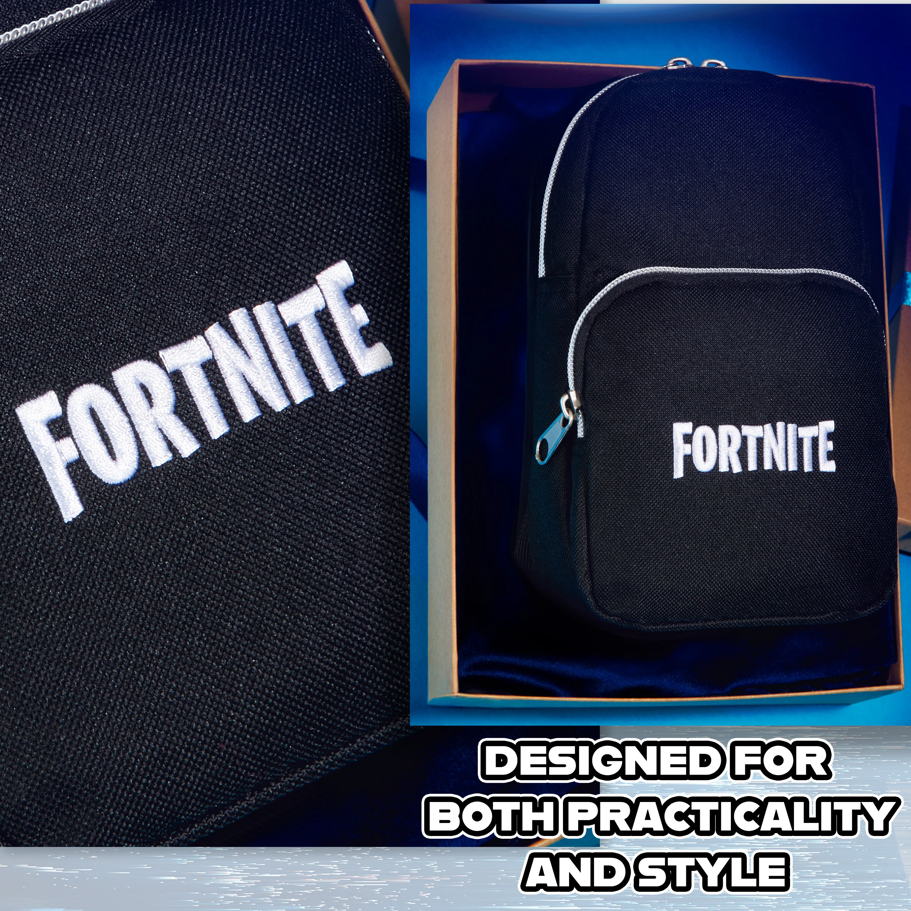 Fortnite Crossbody Bag for Boys Teens Sling Bag with Compartments Adjustable Strap Chest Bag for Travel Holidays Ideal for Phone, Wallets, Gamer Gifts - Image 5