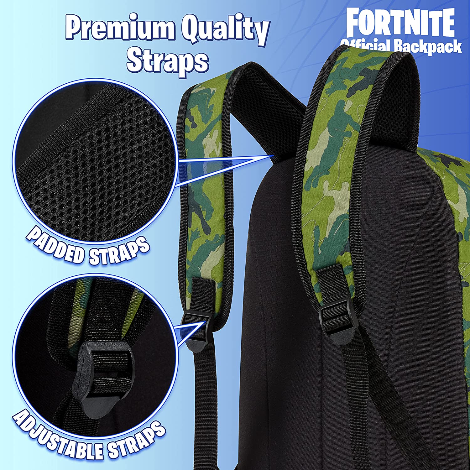Fortnite Green Backpack, School Bag, Large Rucksack for Kids, Fortnite Gifts for Boys - Image 4