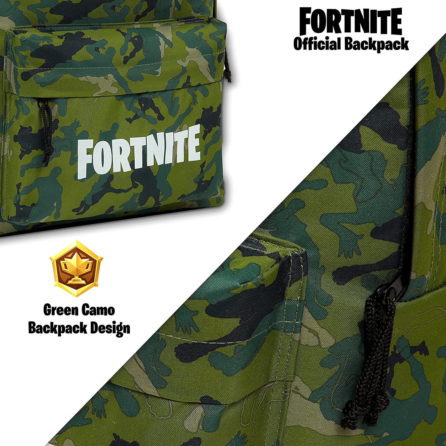 Fortnite Green Backpack, School Bag, Large Rucksack for Kids, Fortnite Gifts for Boys - Image 5