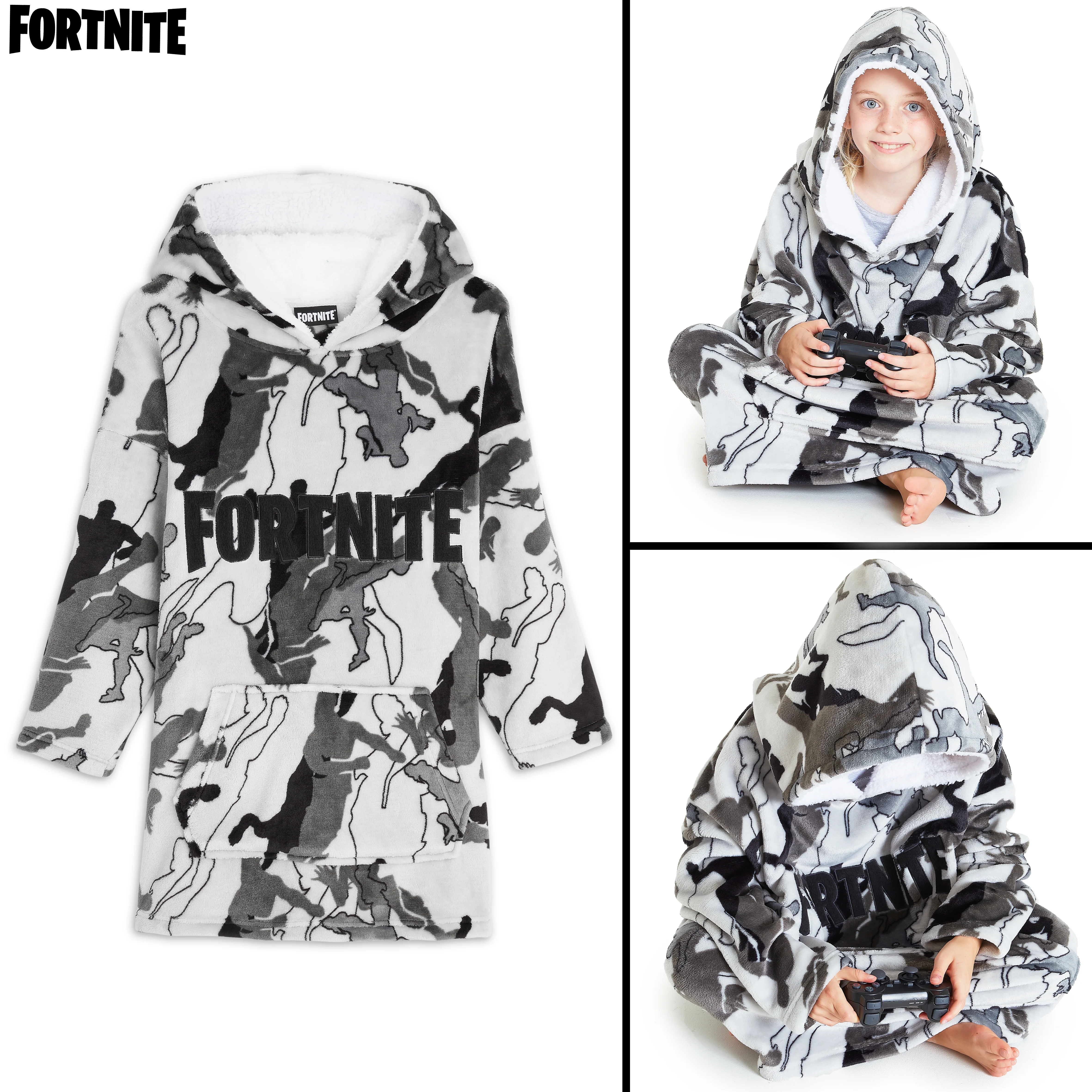 Fortnite Oversized Hoodie Blankets for Boys Fleece Extra Long Warm Wearable Hooded Poncho for Kids and Teens 14+, Gamers Gifts - Image 5