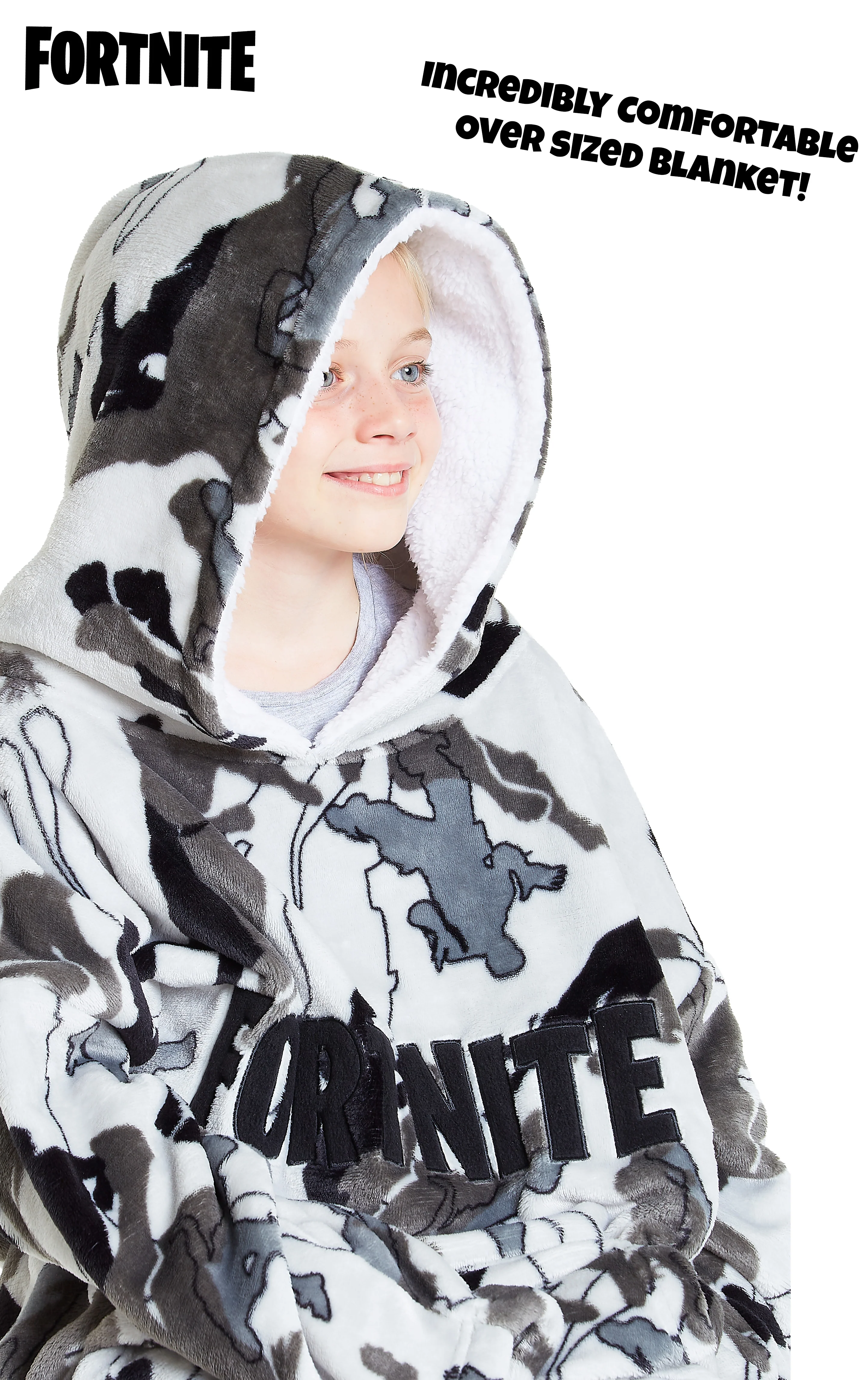 Fortnite Oversized Hoodie Blankets for Boys Fleece Extra Long Warm Wearable Hooded Poncho for Kids and Teens 14+, Gamers Gifts - Image 7