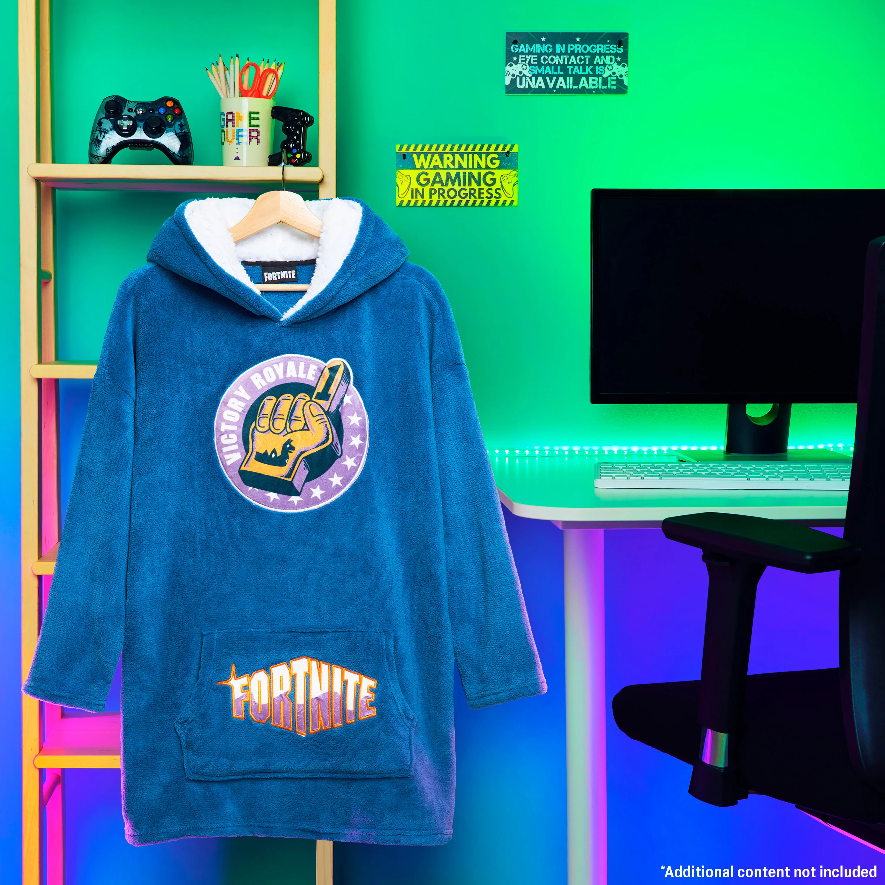Fortnite Oversized Hoodie Blankets for Boys Fleece Extra Long Warm Wearable Hooded Poncho for Kids and Teens 14+, Gamers Gifts - Image 5