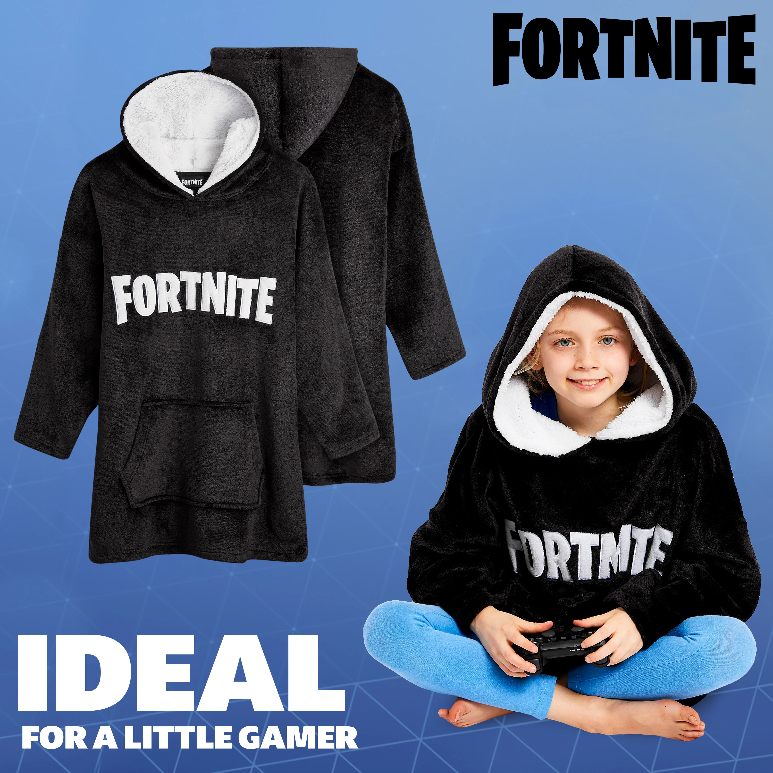 Fortnite Oversized Hoodie Blankets for Boys Fleece Extra Long Warm Wearable Hooded Poncho for Kids and Teens 14+, Gamers Gifts - Image 5