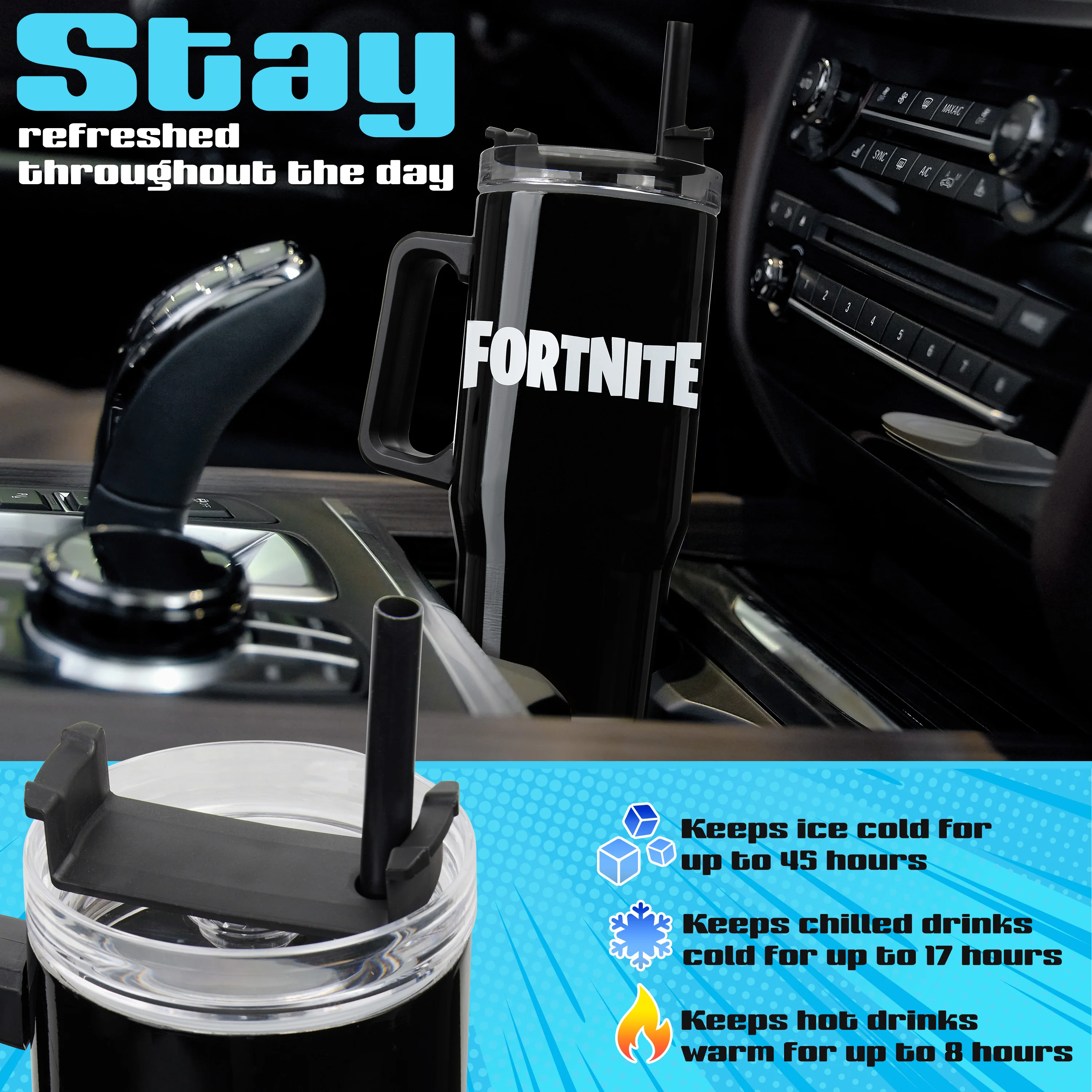 Fortnite Travel Mug, Insulated Tumbler Coffee Cup Stainless Steel - Image 6