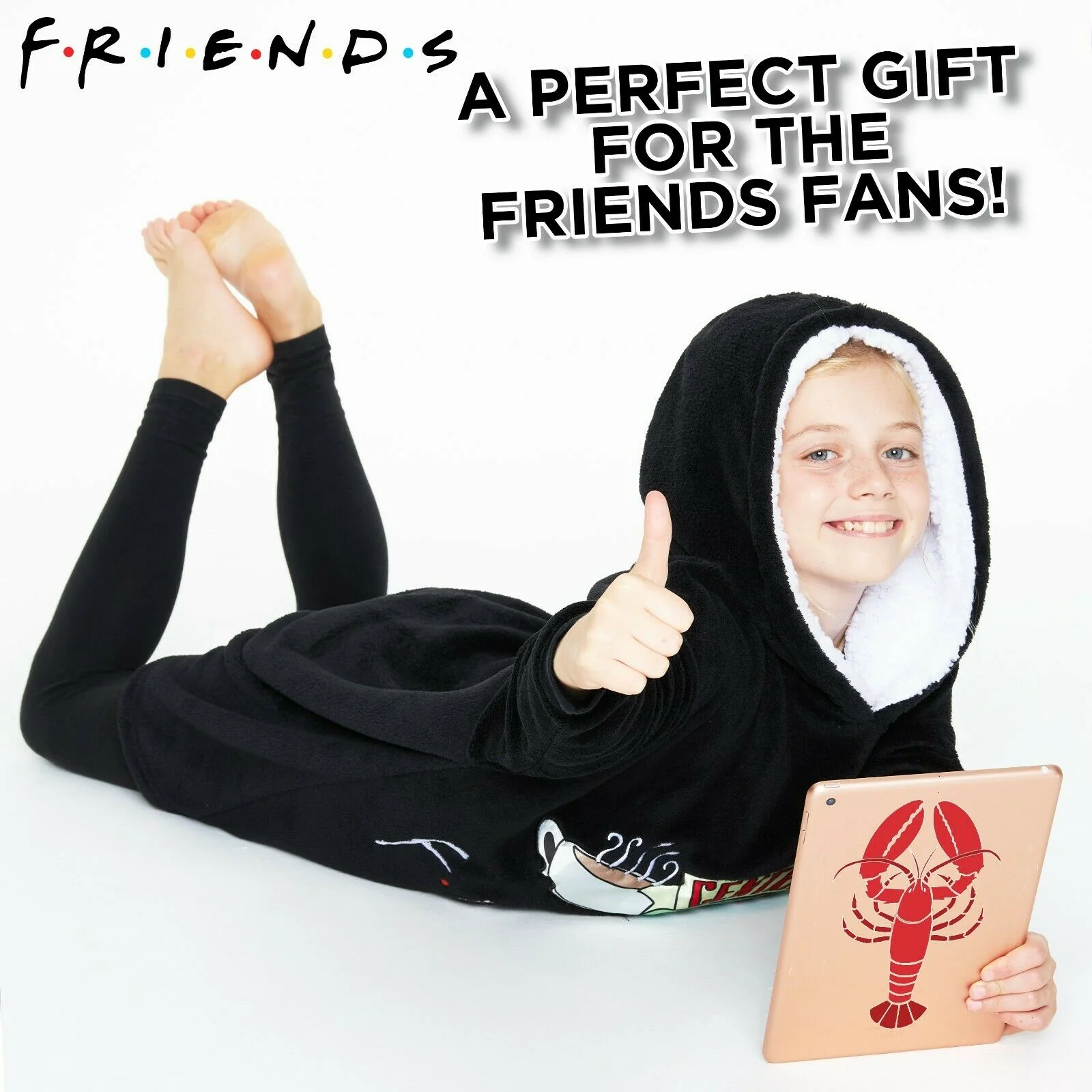 Friends Black Hoodie for Girls Teens, Fleece Oversized Hoodie Blanket - Image 4