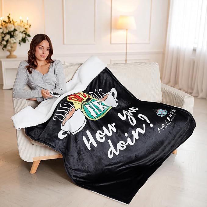 FRIENDS Electric Blanket 150x200cm, Double Size Soft & Luxurious Sherpa Fleece Heated Blanket - Image 2