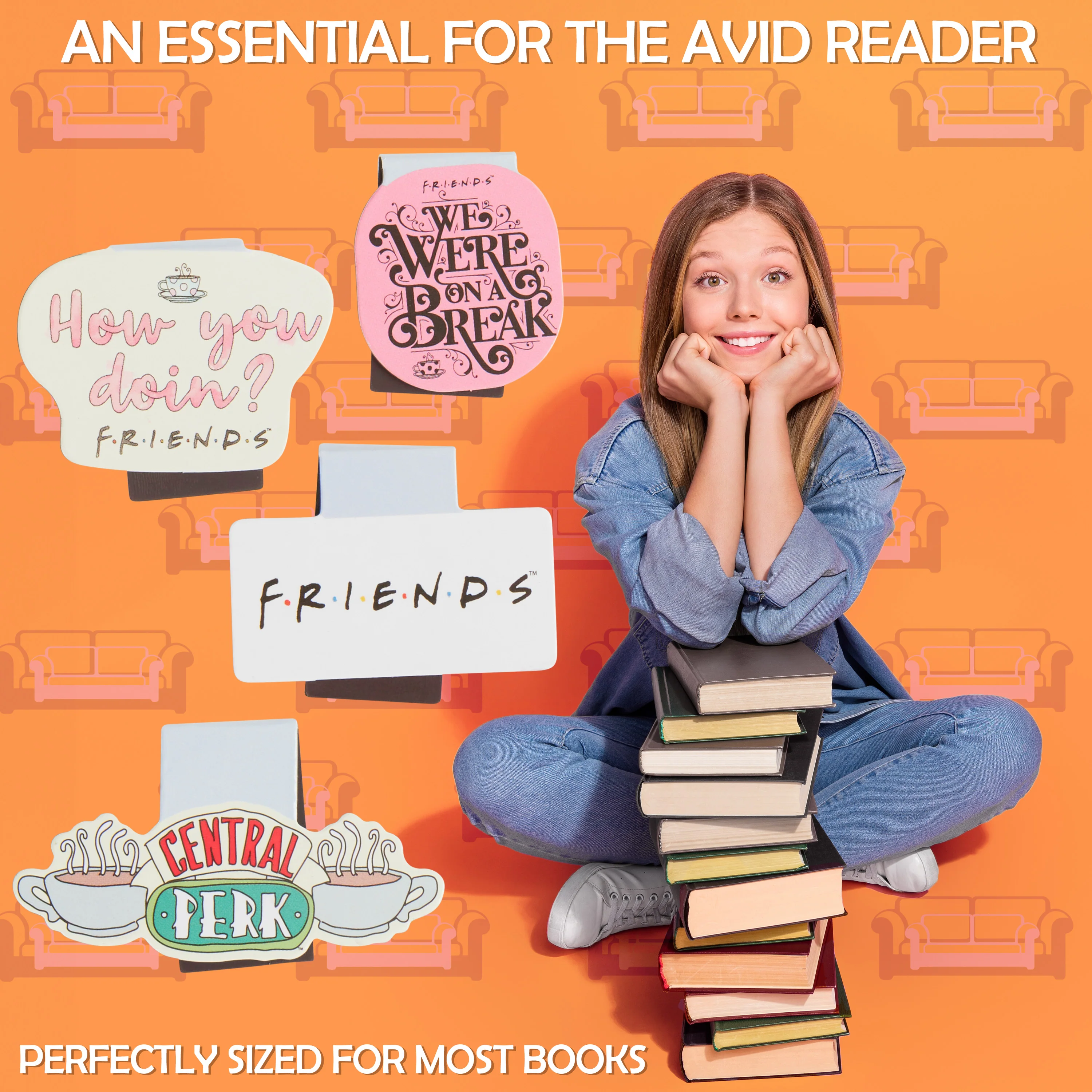FRIENDS Magnetic Bookmark Page Clip Pack of 4 School Reading Gifts - Image 6