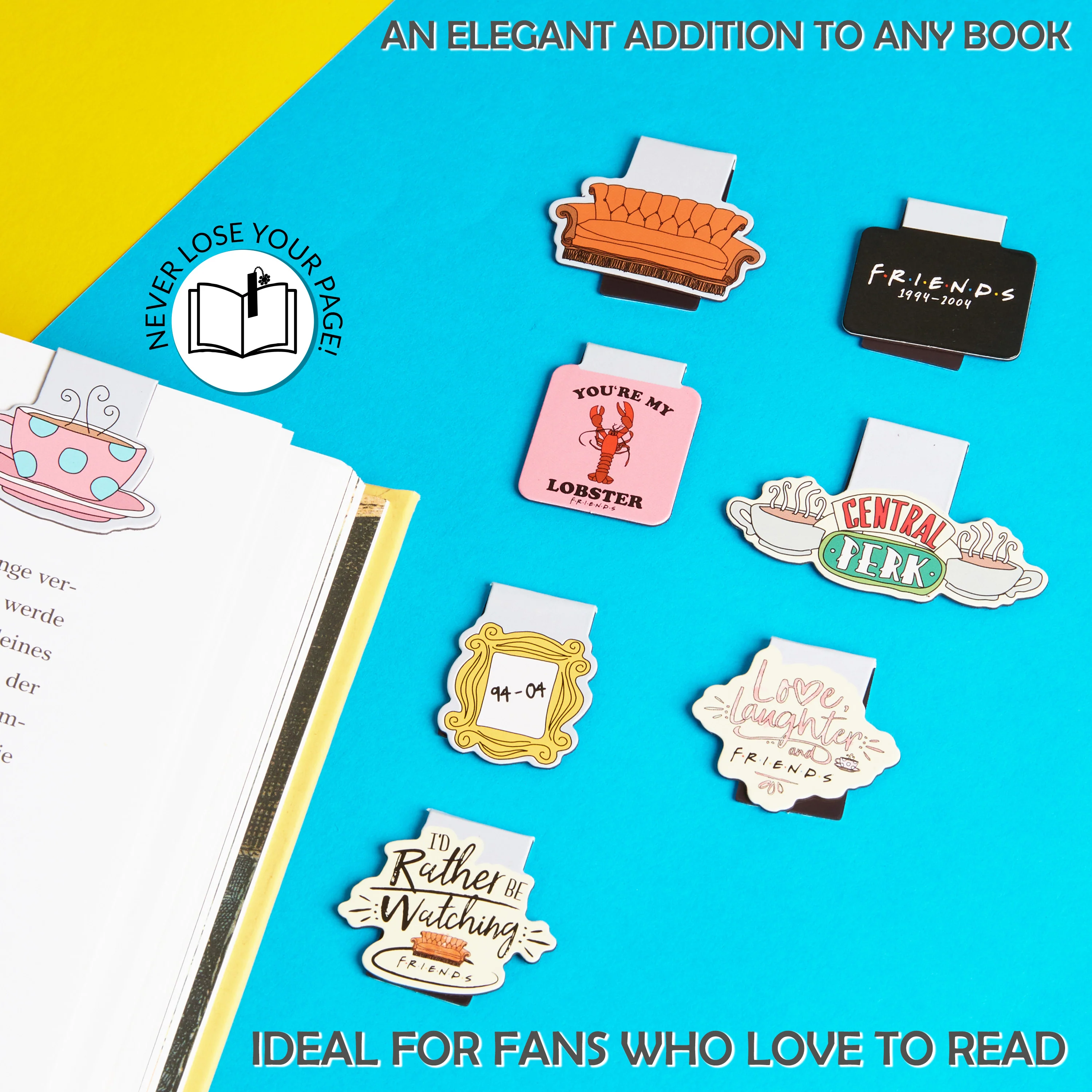 FRIENDS Magnetic Bookmark Page Clip Pack of 8 School Reading Gifts - Image 5