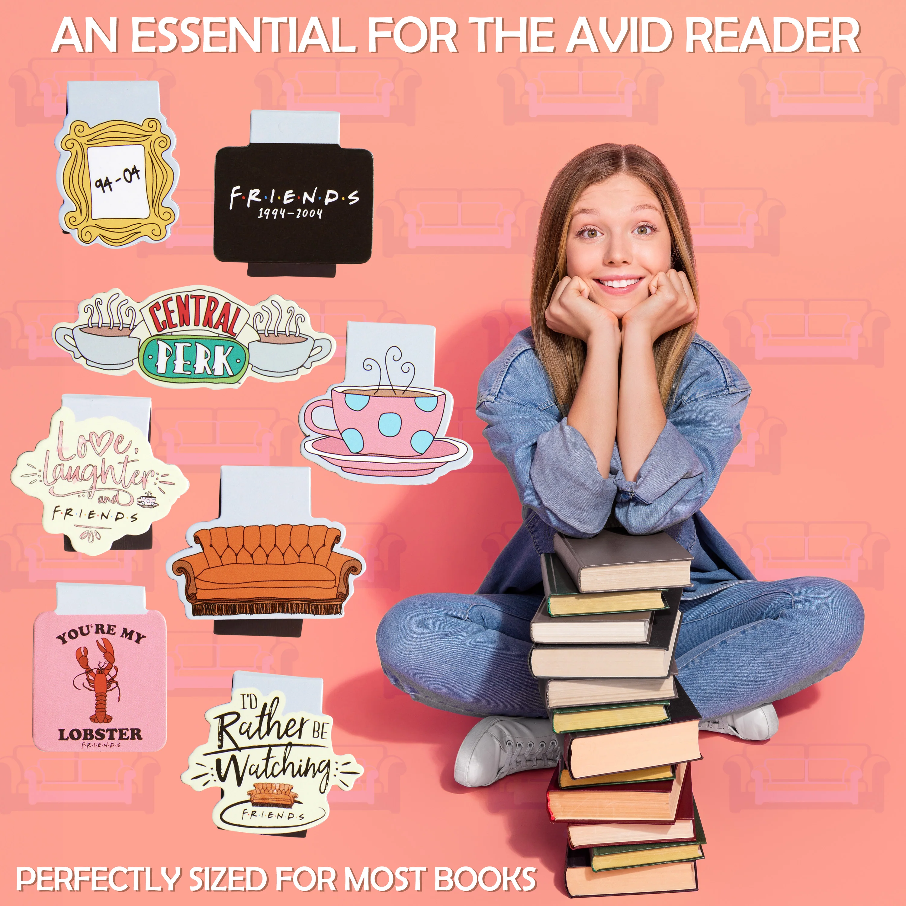 FRIENDS Magnetic Bookmark Page Clip Pack of 8 School Reading Gifts - Image 6