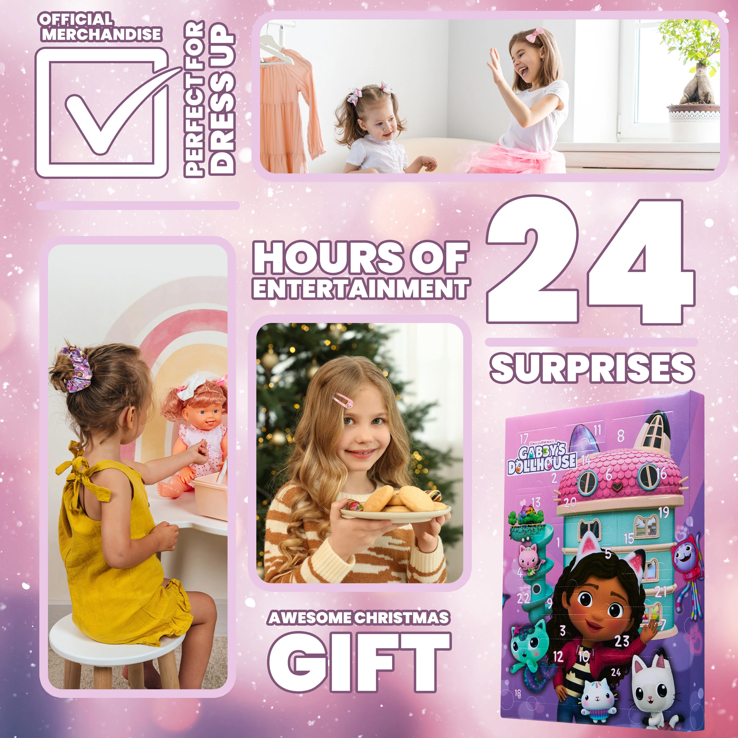Gabby's Dollhouse Advent Calendar 2025 Girls Hair Accessories Countdown Calendar - Image 3
