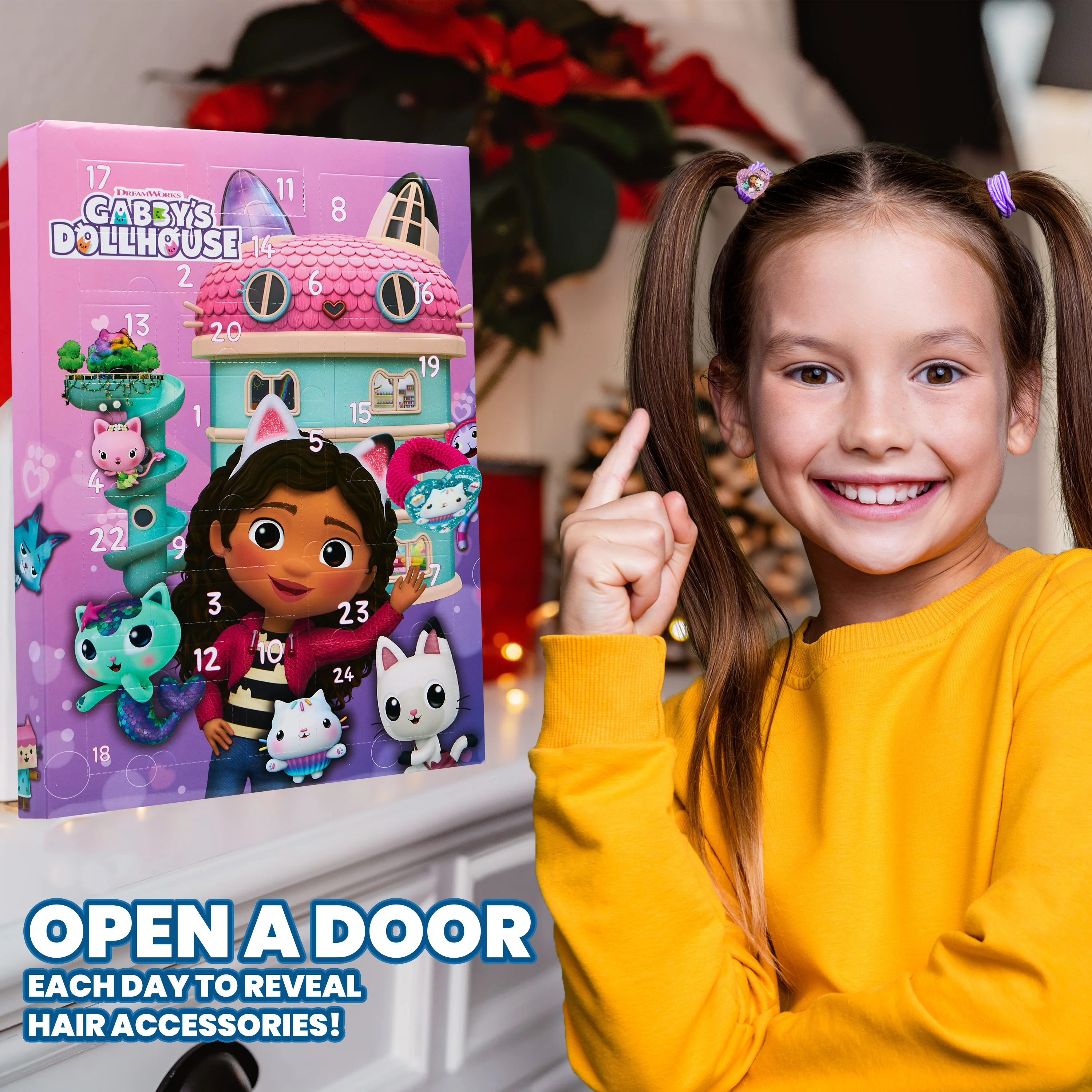 Gabby's Dollhouse Advent Calendar 2025 Girls Hair Accessories Countdown Calendar - Image 4