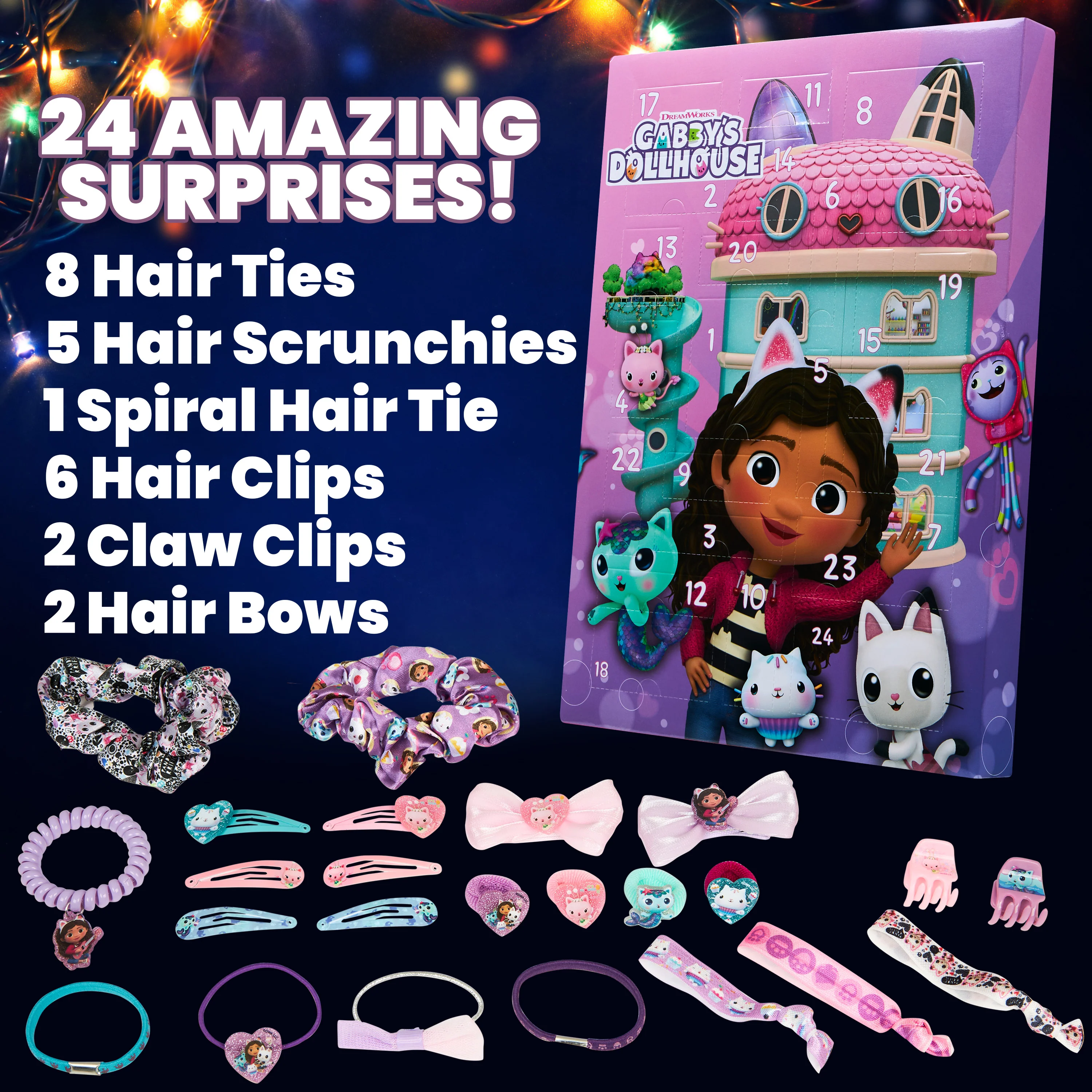 Gabby's Dollhouse Advent Calendar 2025 Girls Hair Accessories Countdown Calendar - Image 6