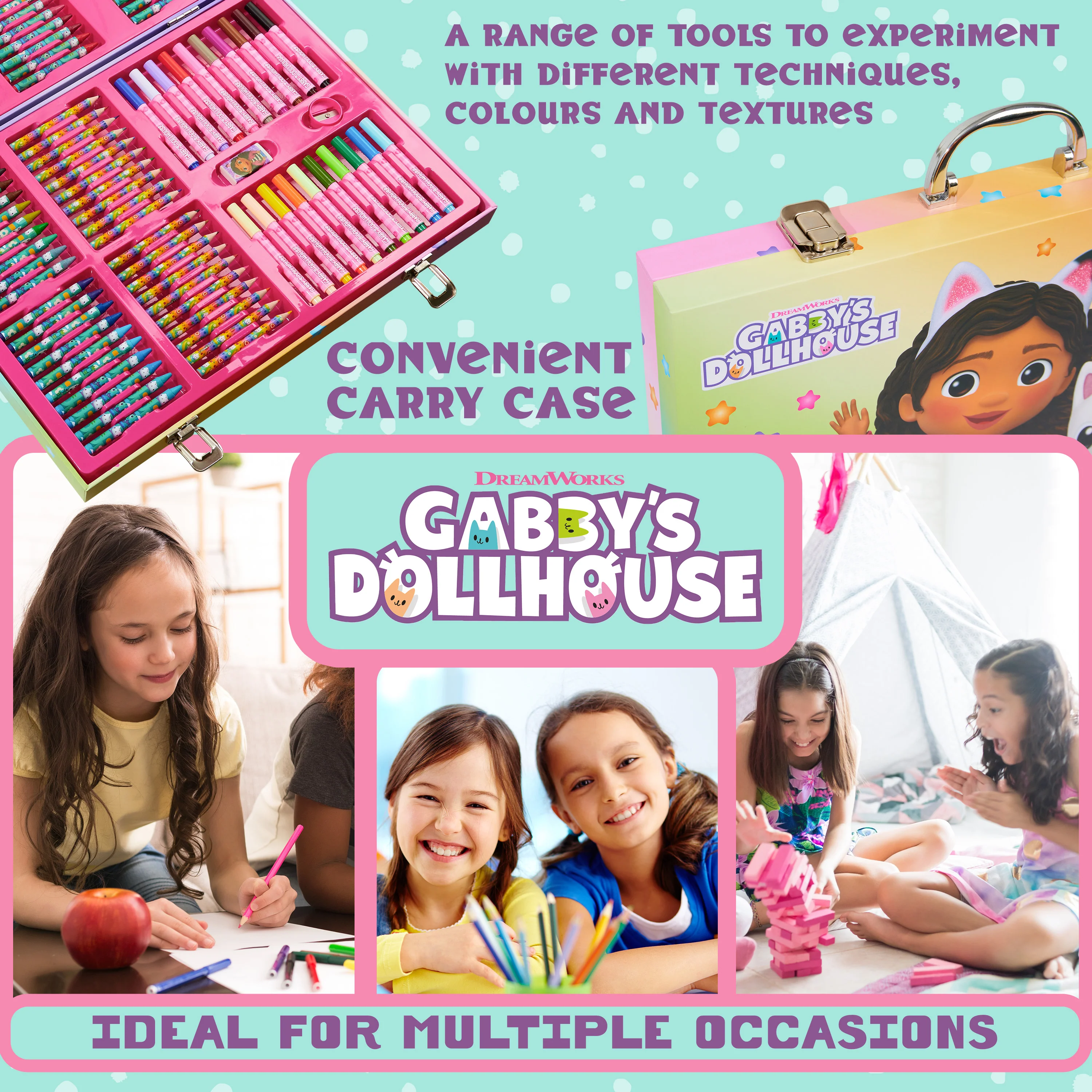 Gabby's Dollhouse Art Set for Kids with 137 Pieces, Drawing and Colouring Art Supplies - Image 5