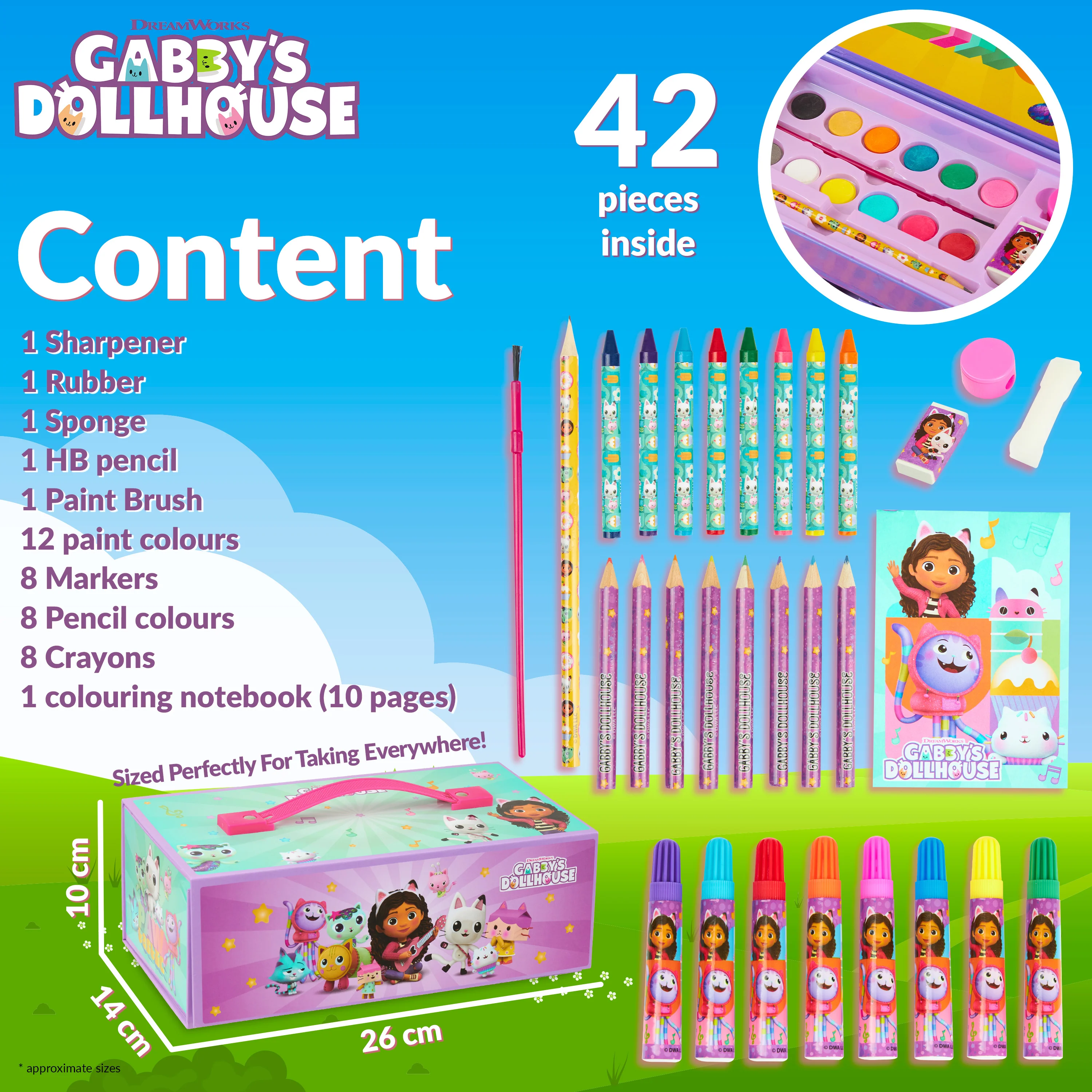 Gabby's Dollhouse Art Set Kids Colouring Set, Gabby's Dollhouse Art Set for Kids - Image 6