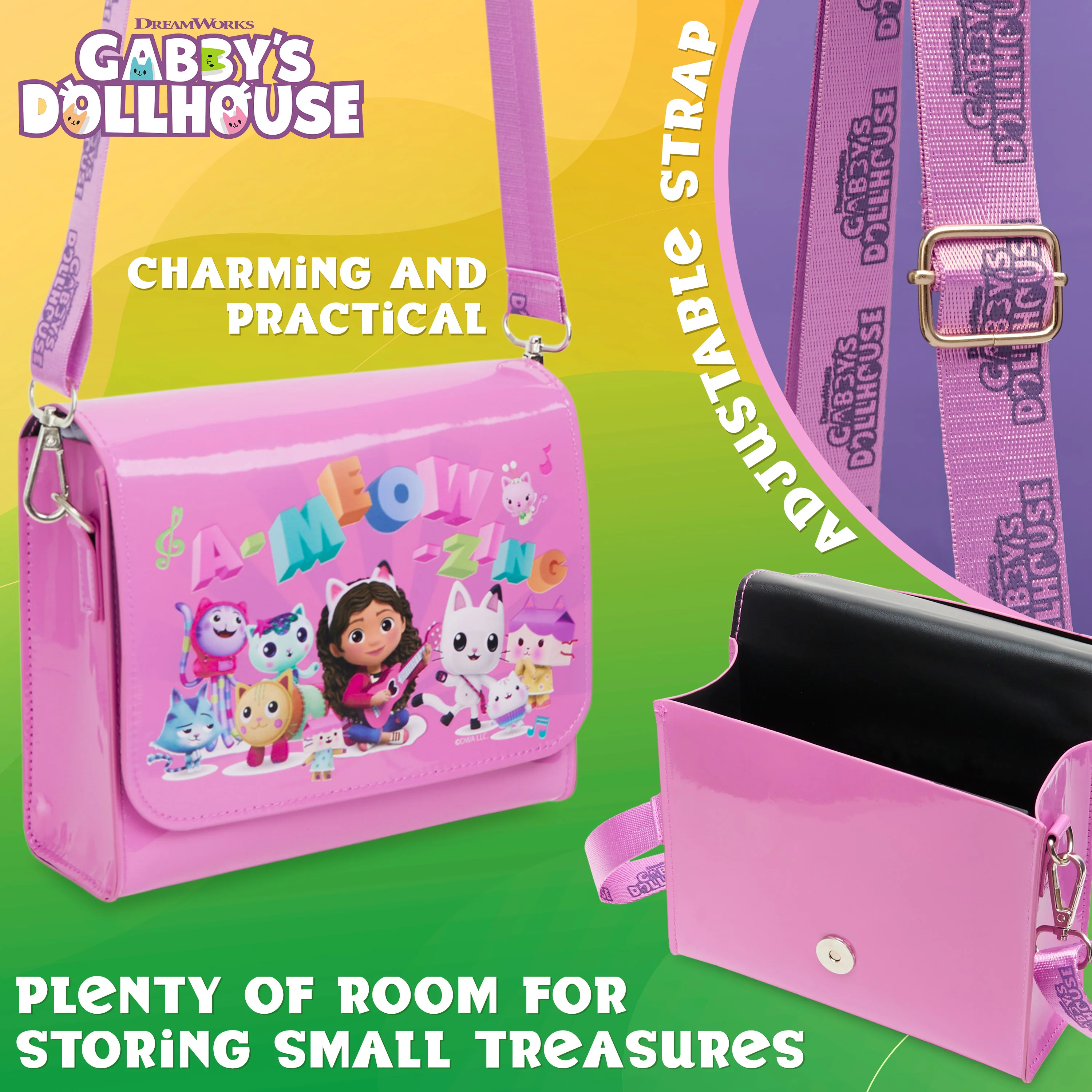 Gabby's Dollhouse Girls Handbag, Cute Shoulder Bag Adjustable Strap Girls Gifts - Image 4