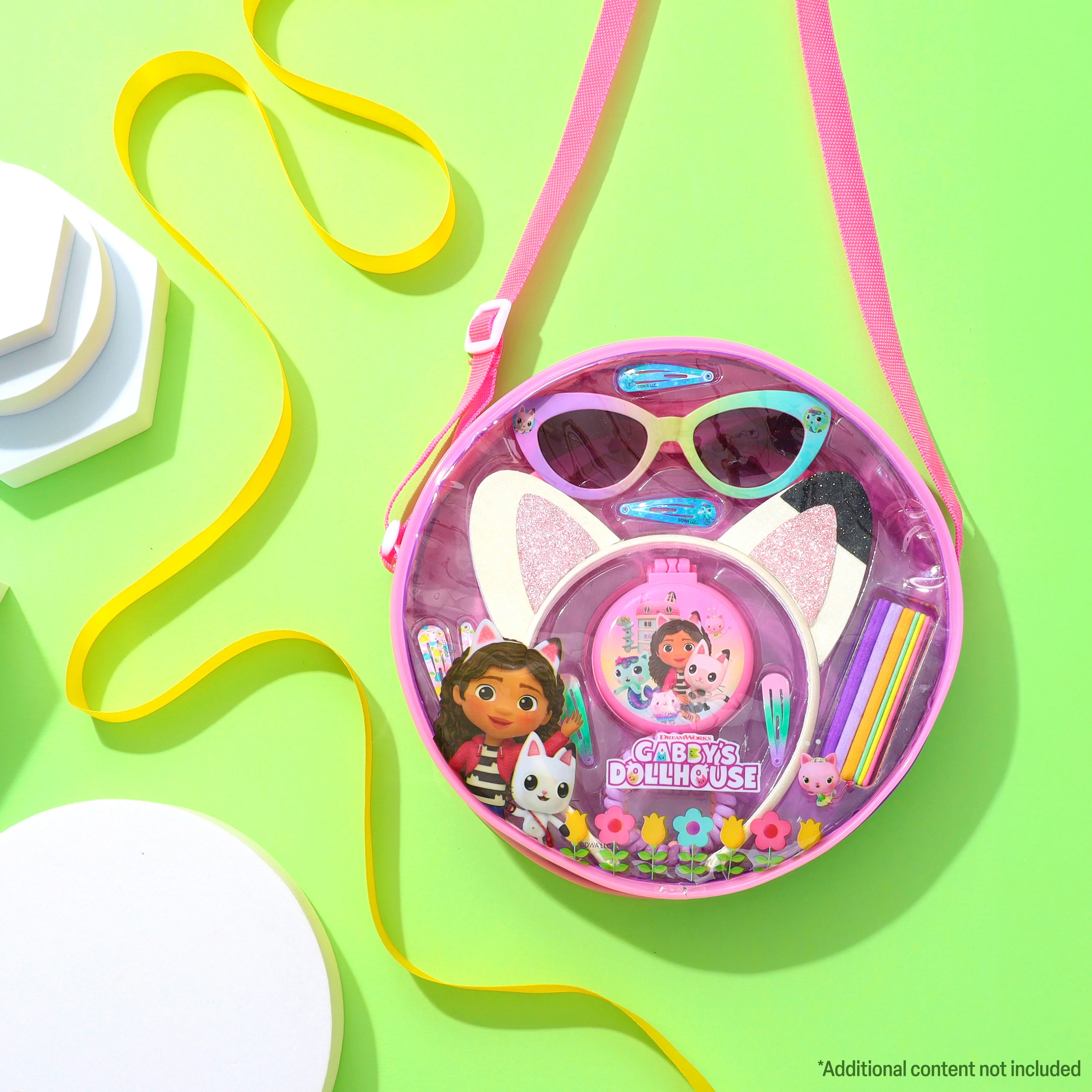 Gabby's Dollhouse Girls Handbag, Shoulder Bag with Hair Accessories and Sunglasses - Image 2